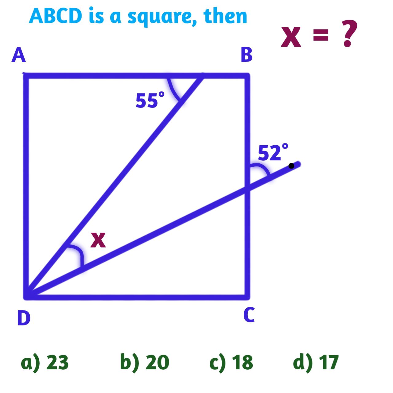 ABCD is a square, then find the... - Math solution with dipak | Facebook