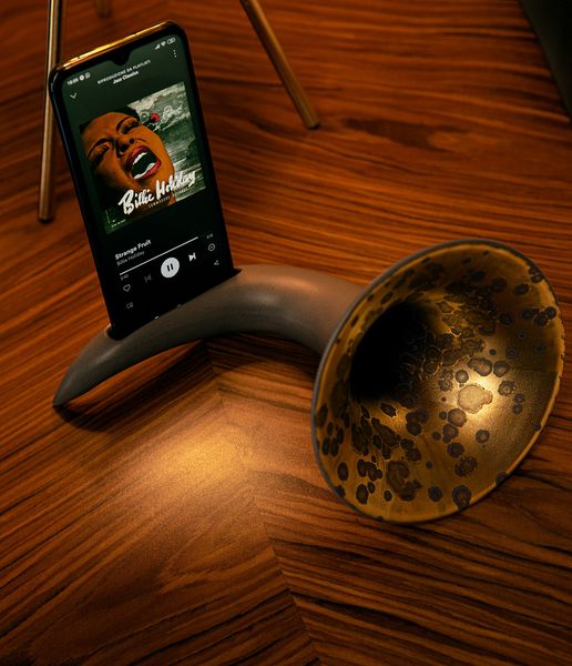CERAMICHE CRESCENTINI SCARAMAZ Amplificateur PASSIVO pour Smartphone Made in Italy Rosso