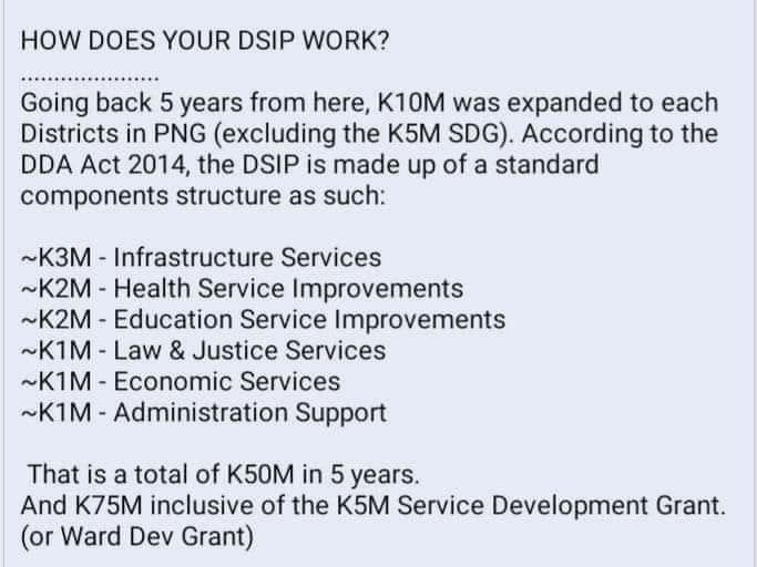 How DSIP works for district development in PNG