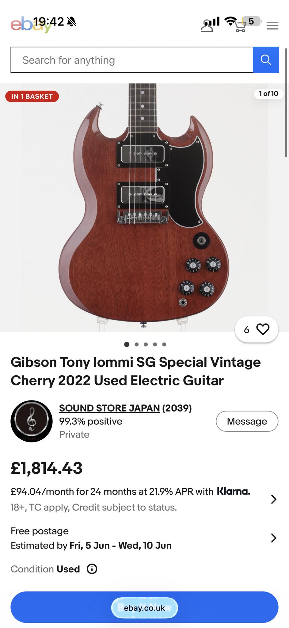 What is the origin and model of the Tomson SG guitar?