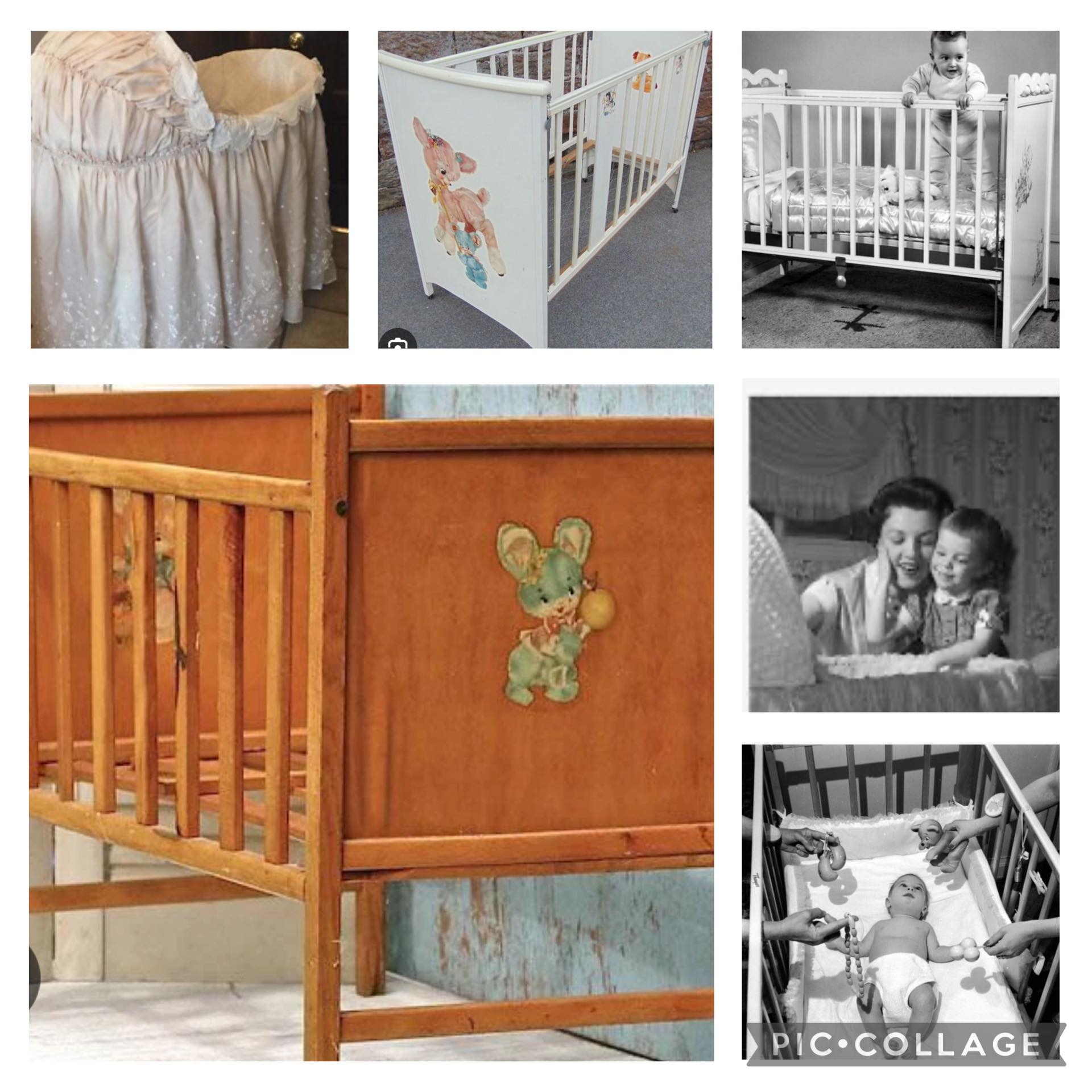 50's Vintage Cribs Furniture Vintage 1950s Metal Doll Crib 