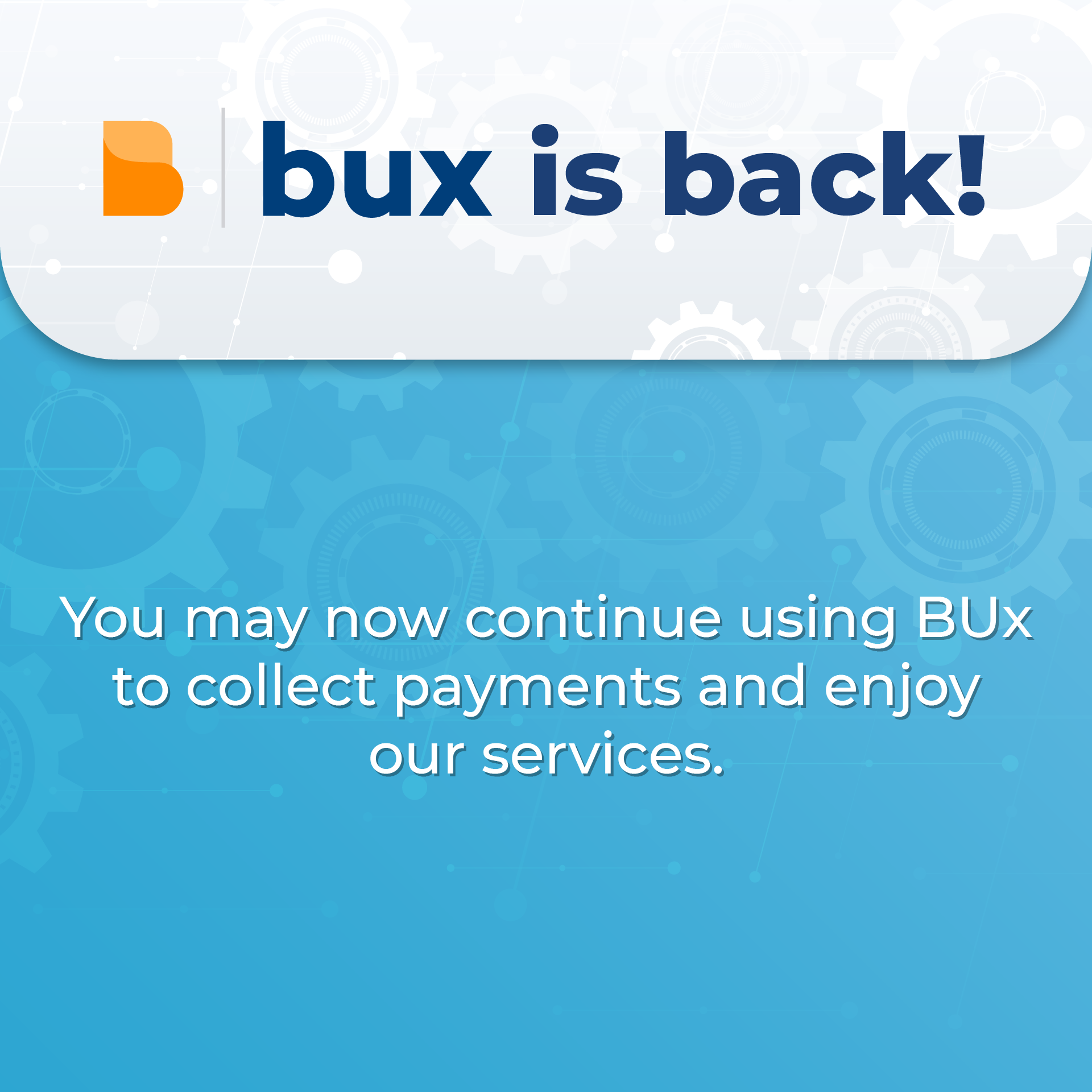 BUx - Good news: BUx is back! 🥳 You may now continue... | Facebook