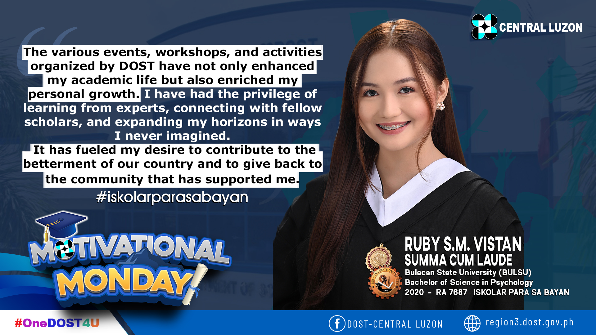 #𝗠𝗼𝘁𝗶𝘃𝗮𝘁𝗶𝗼𝗻𝗮𝗹𝗠𝗼𝗻𝗱𝗮𝘆: 𝗠𝗲𝗲𝘁 𝗥𝘂𝗯𝘆 𝗦.𝗠.... - DOST-Central Luzon | Facebook