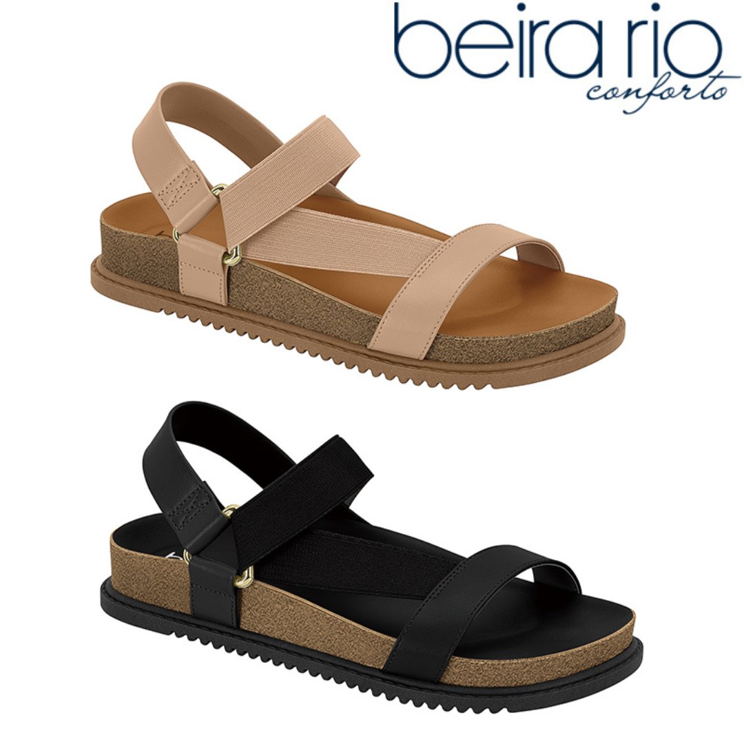 Kika - Beira Rio 8523.109-28174 Cores: Nude/Preto De ¥5800 por ¥3480 ...