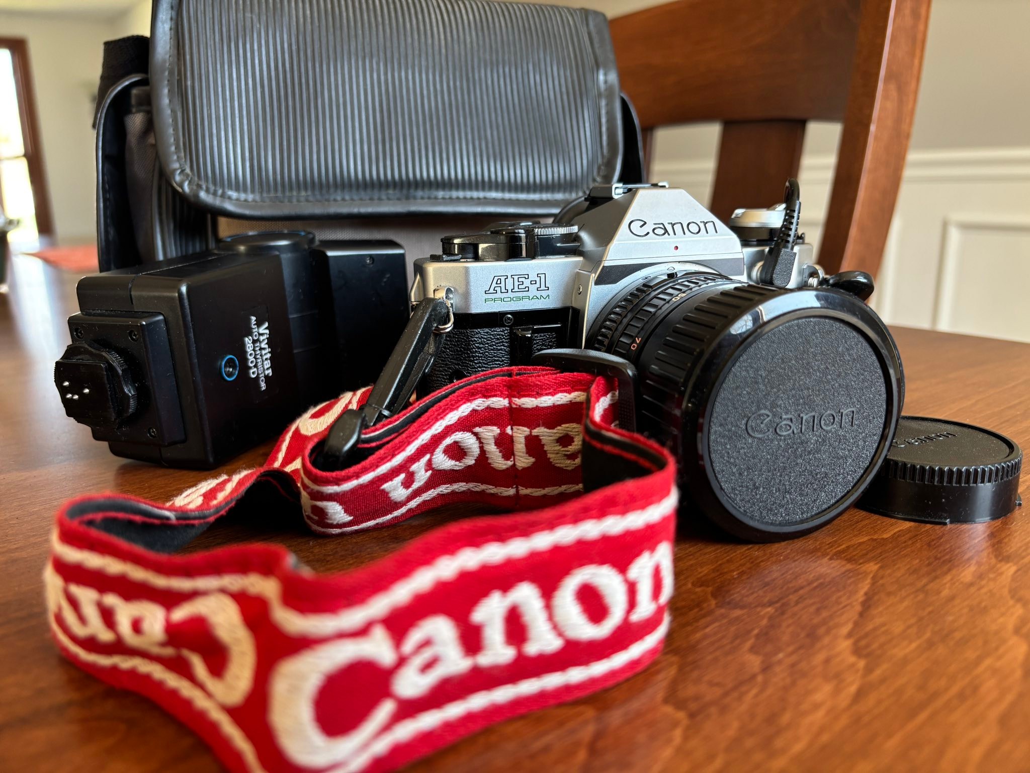 Black Canon AE-1 Program with Data back A, Power Winder A and