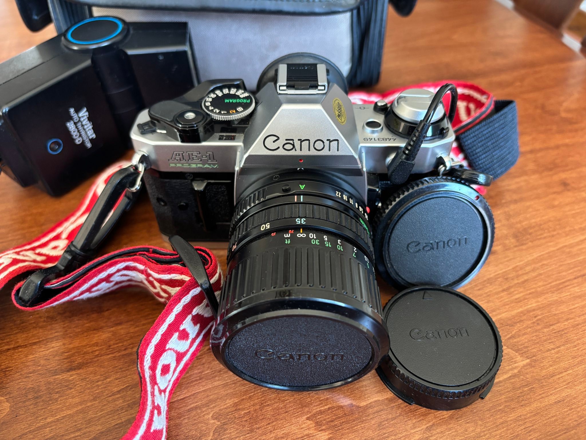 Black Canon AE-1 Program with Data back A, Power Winder A and