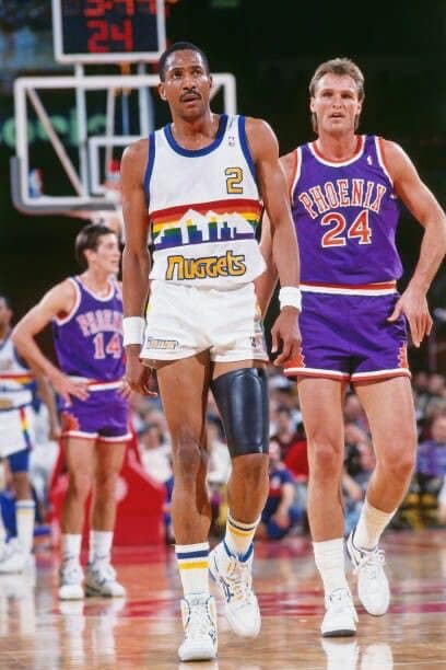 Nuggets old school 80's uniforms are semi simple and colorful