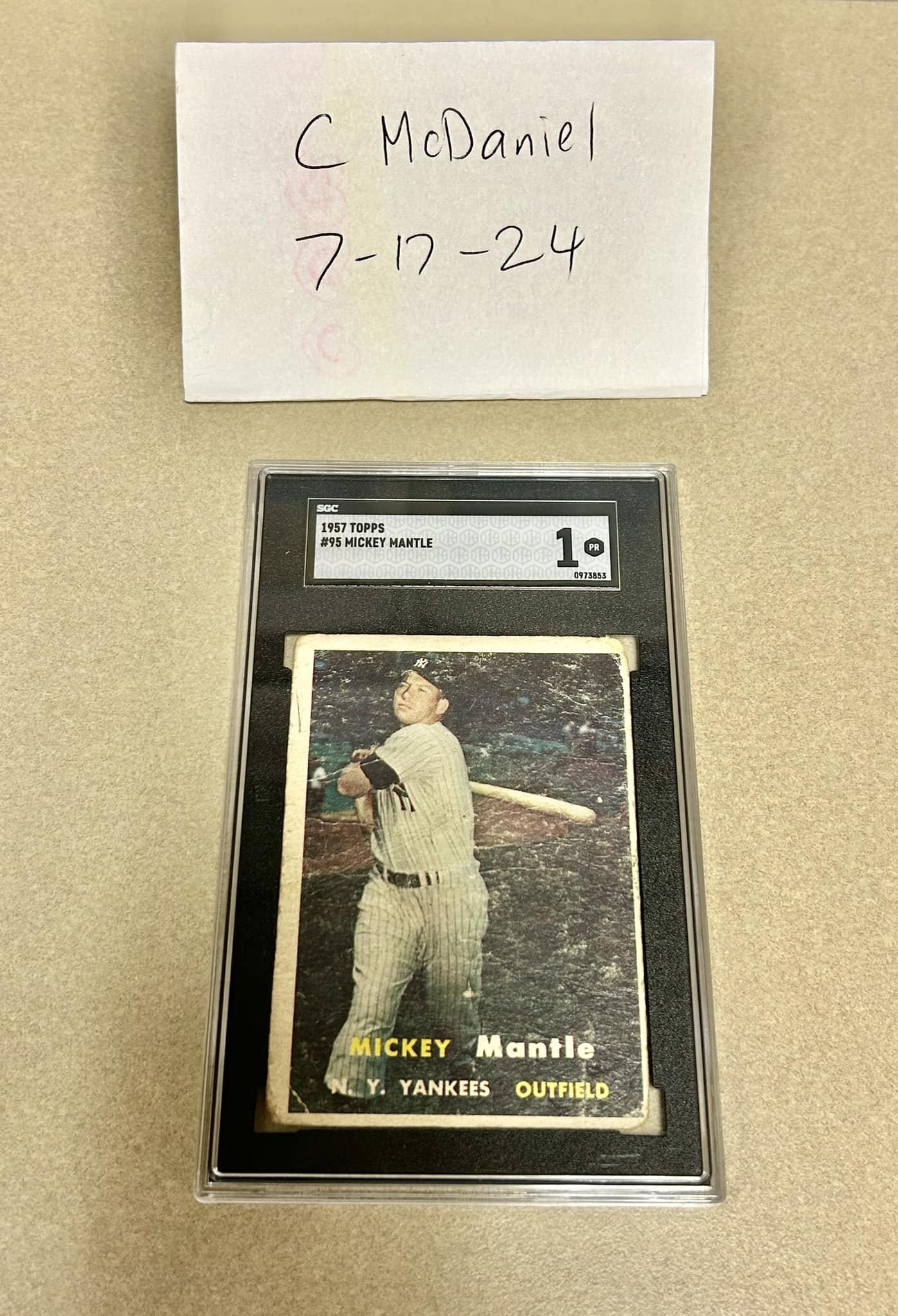 1960 Topps #160 All Stars Mickey Mantle and Ken Boyer SGC 3 Graded  display picture 1