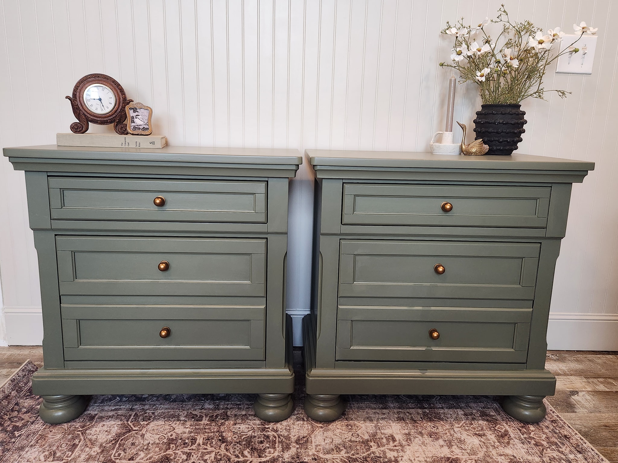ashley furniture green dresser Custom nightstands flipped from Graco teddi