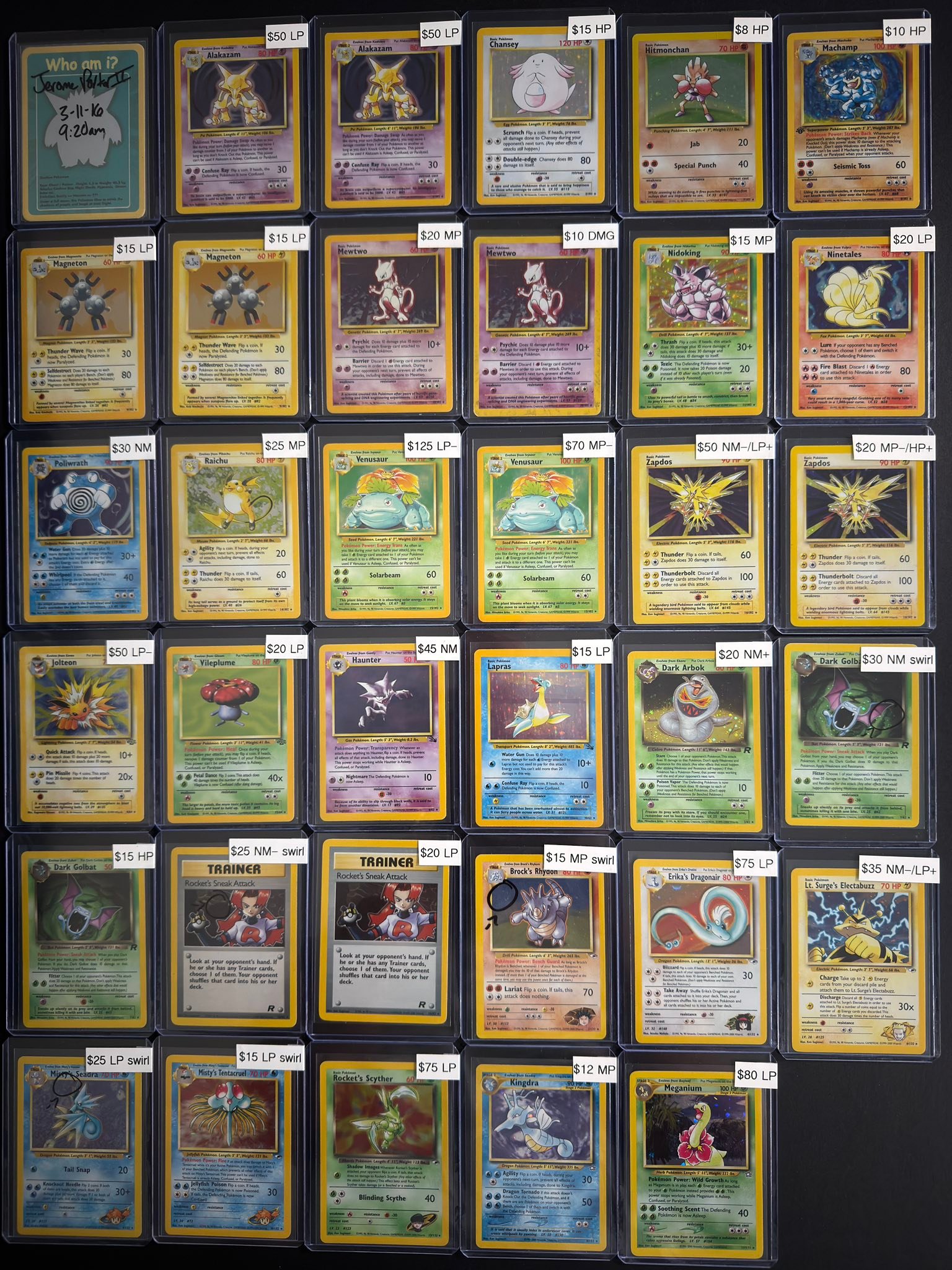 pokemon wotc card list Black Star Promos Master Set Placeholders, WOTC, Binder Pages,  NOWPOKE For Sale / Not For