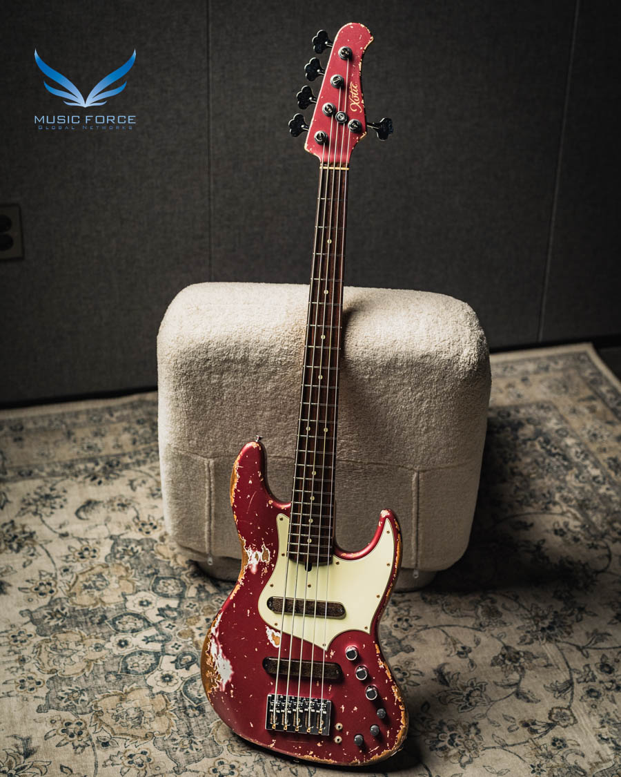 Xotic XJ-1T 5 String Heavy Aged - Burgundy Mist w/Matching