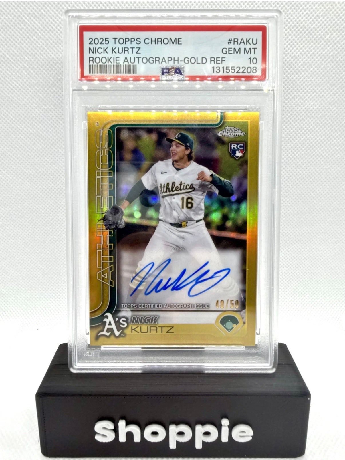 2025 Topps Chrome Nick Kurtz Gold Parallel Auto 48/50 RC for sale
