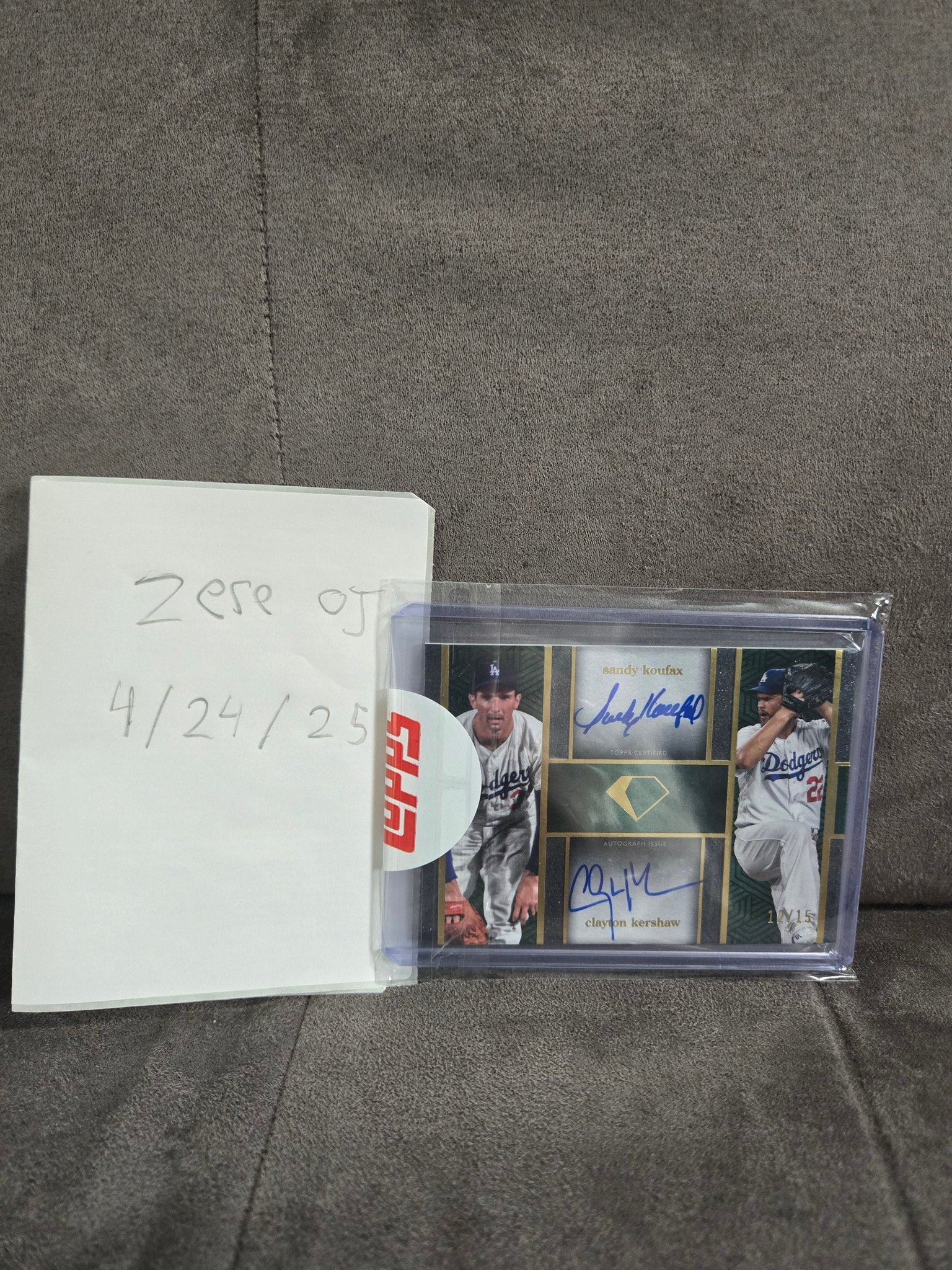 2024 Topps Diamond Icons Iconic Dual Autograph Sandy Koufax /15