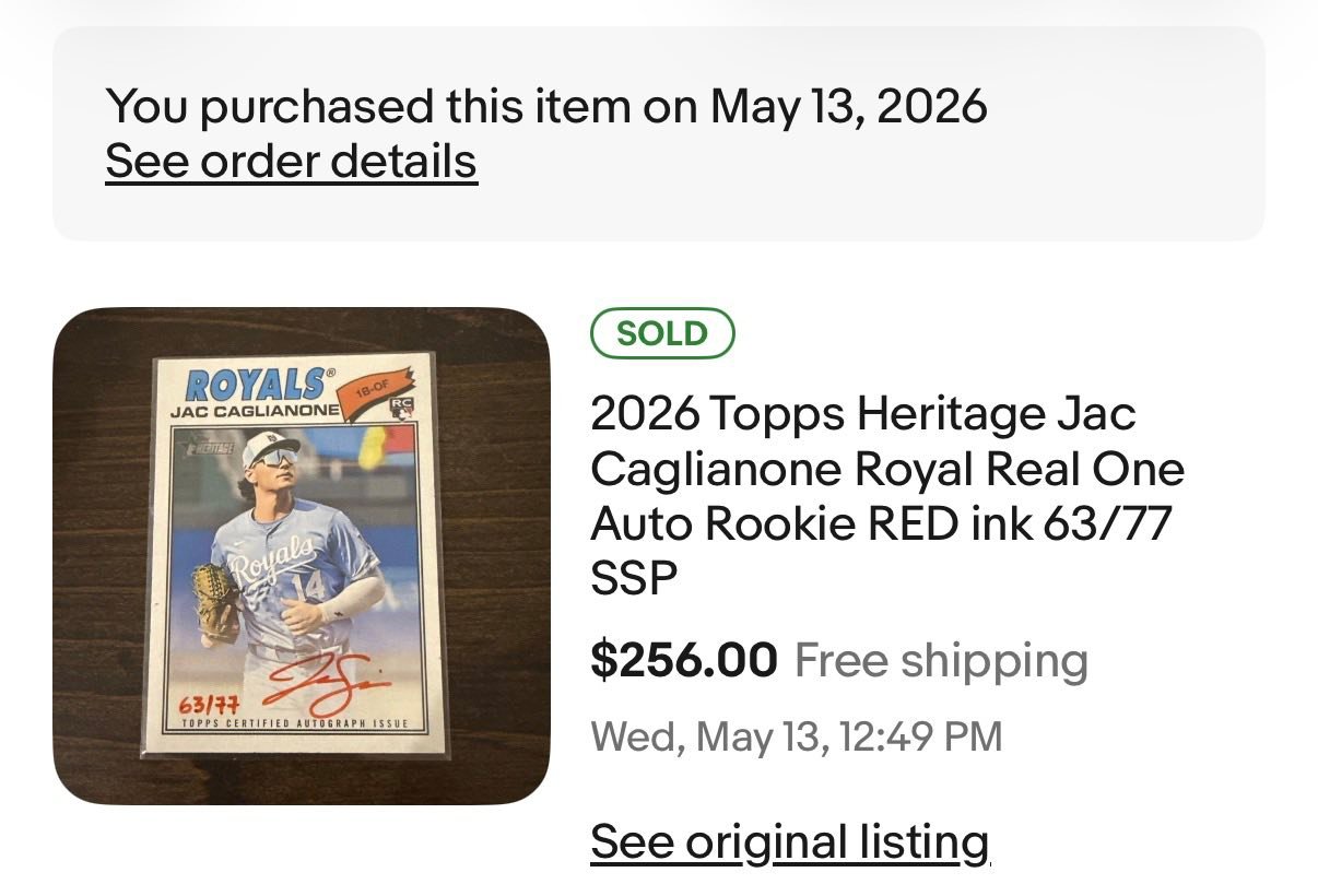 Is the topps heritage jac caglianone auto a good deal?