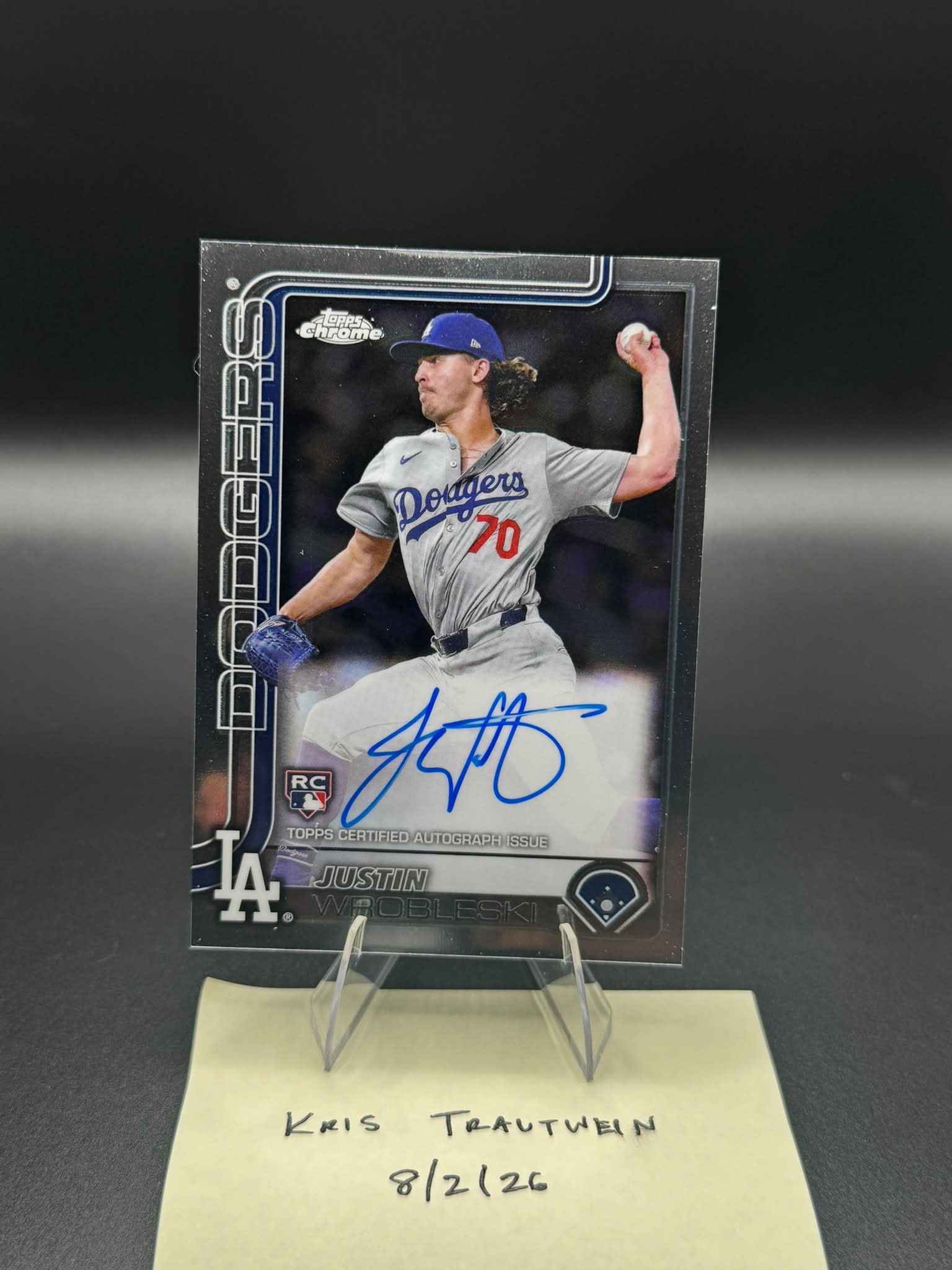 2025 Topps Chrome Justin Wrobleski Rookie Card Auto Auction
