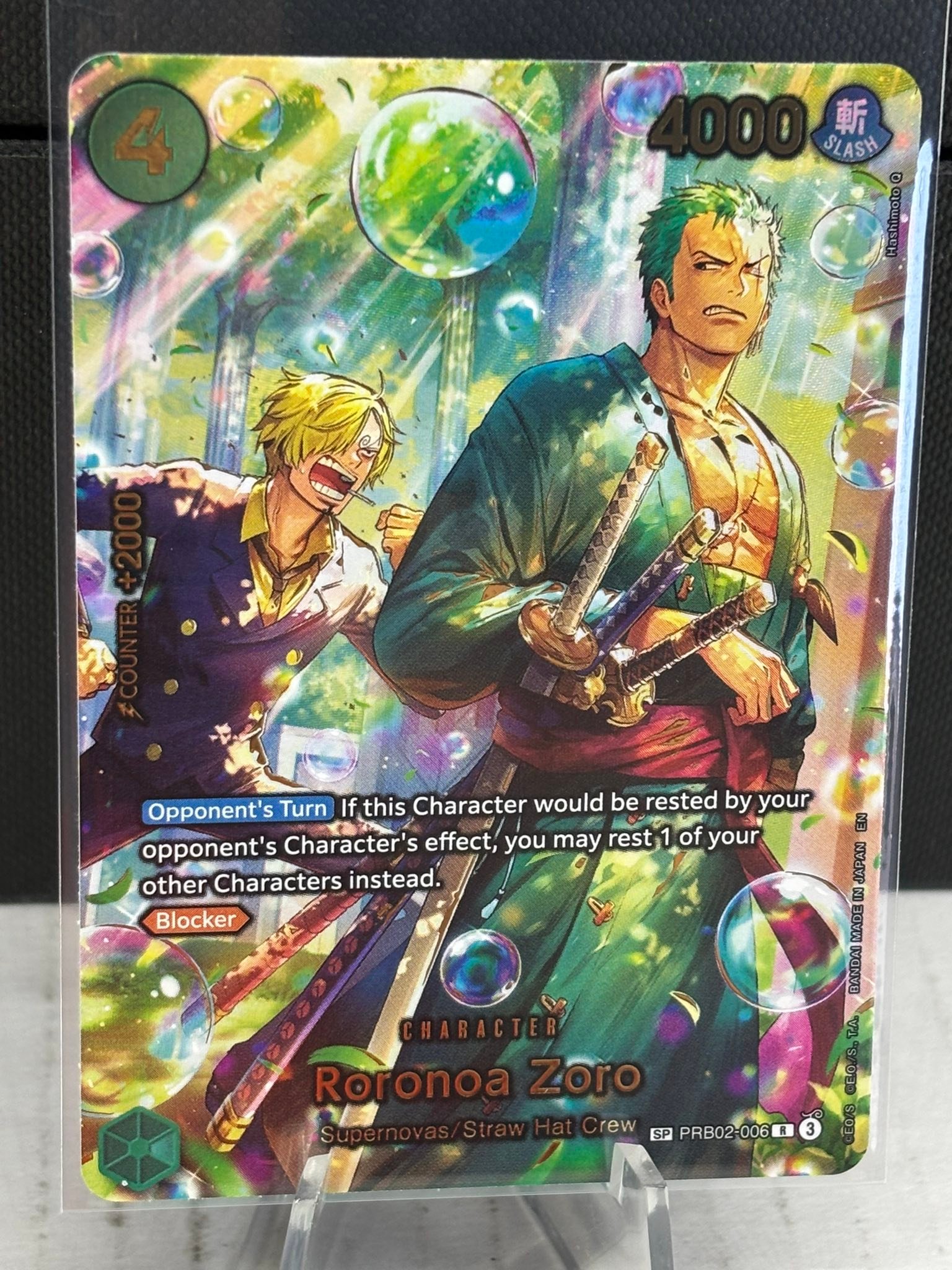 Roronoa Zoro - PRB02-006 (SP) (Alternate Art) PSA 10 One Piece
