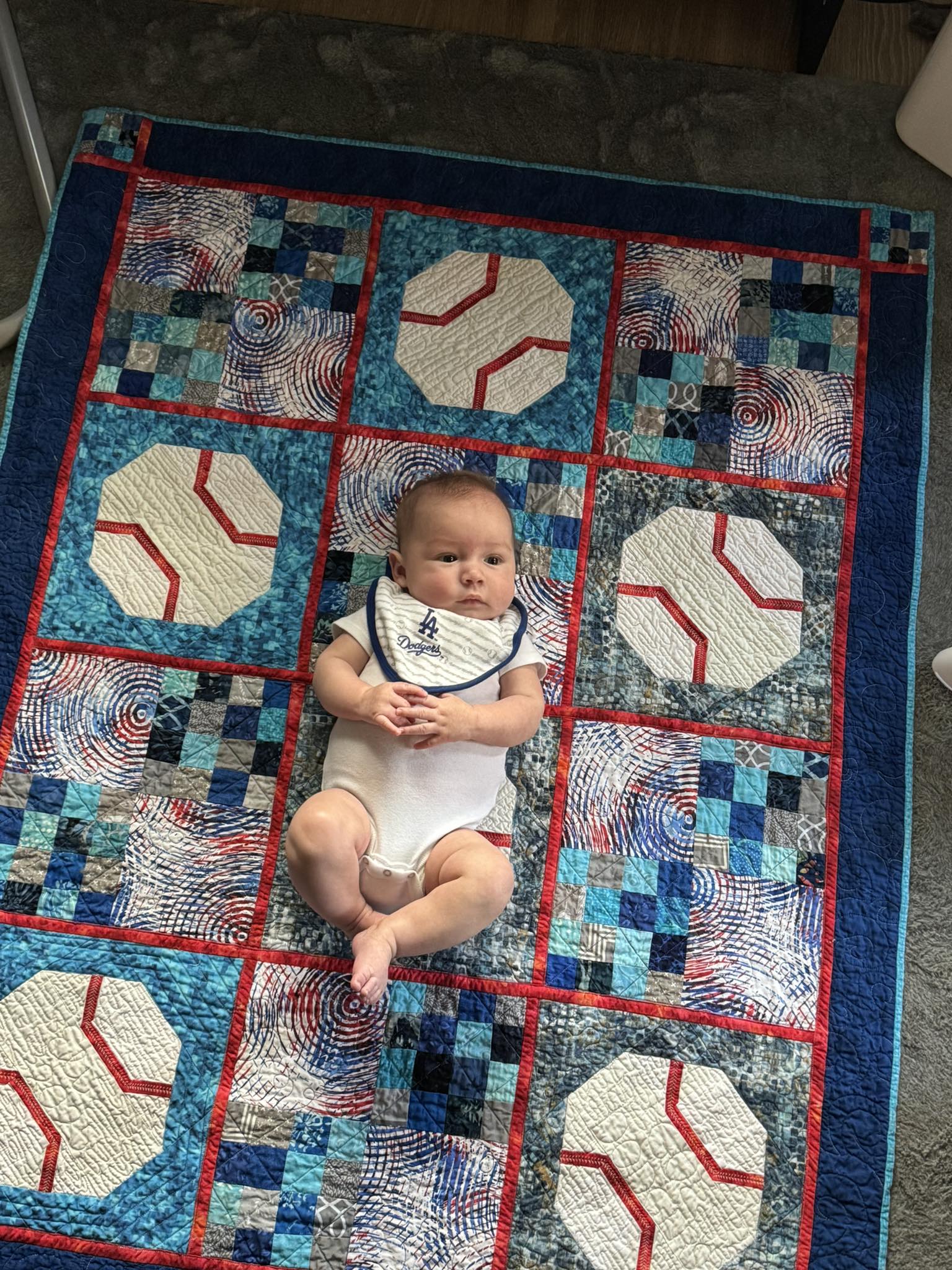 Baseball quilt for future player display picture 1