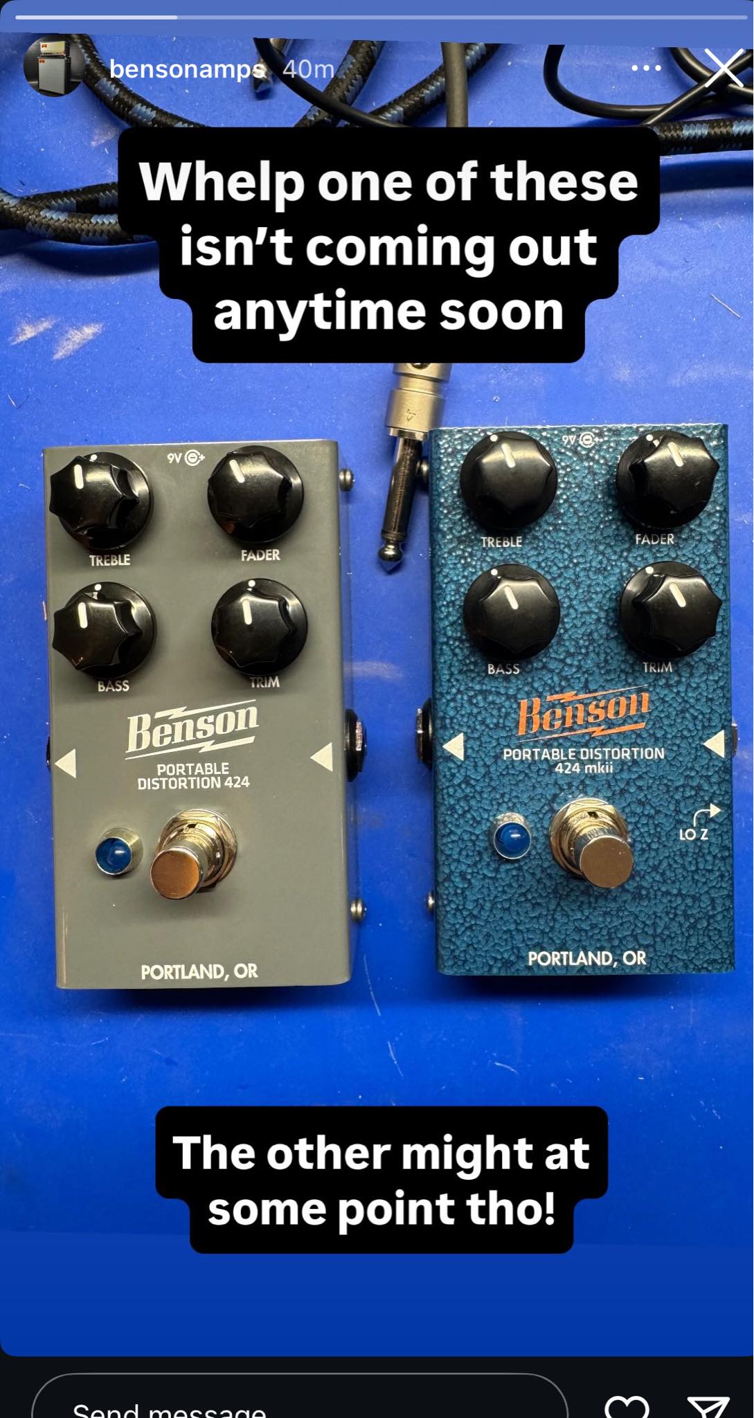 From benson amps…#awkward. bensonamps 40m Whelp one of these isn't