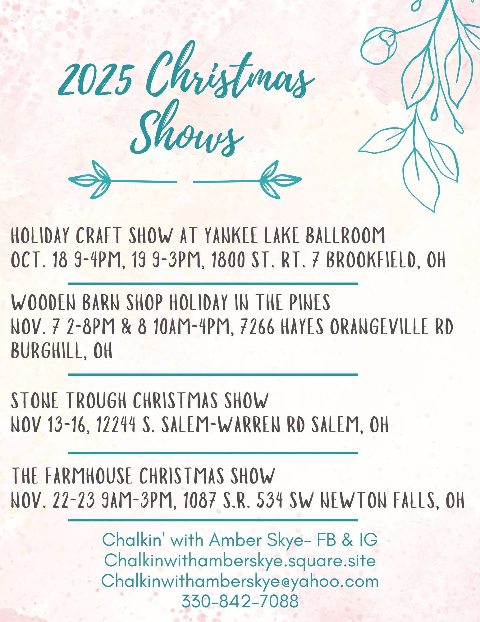 Chalkin' with Amber Skye | 2025 Christmas Shows....starting this ...