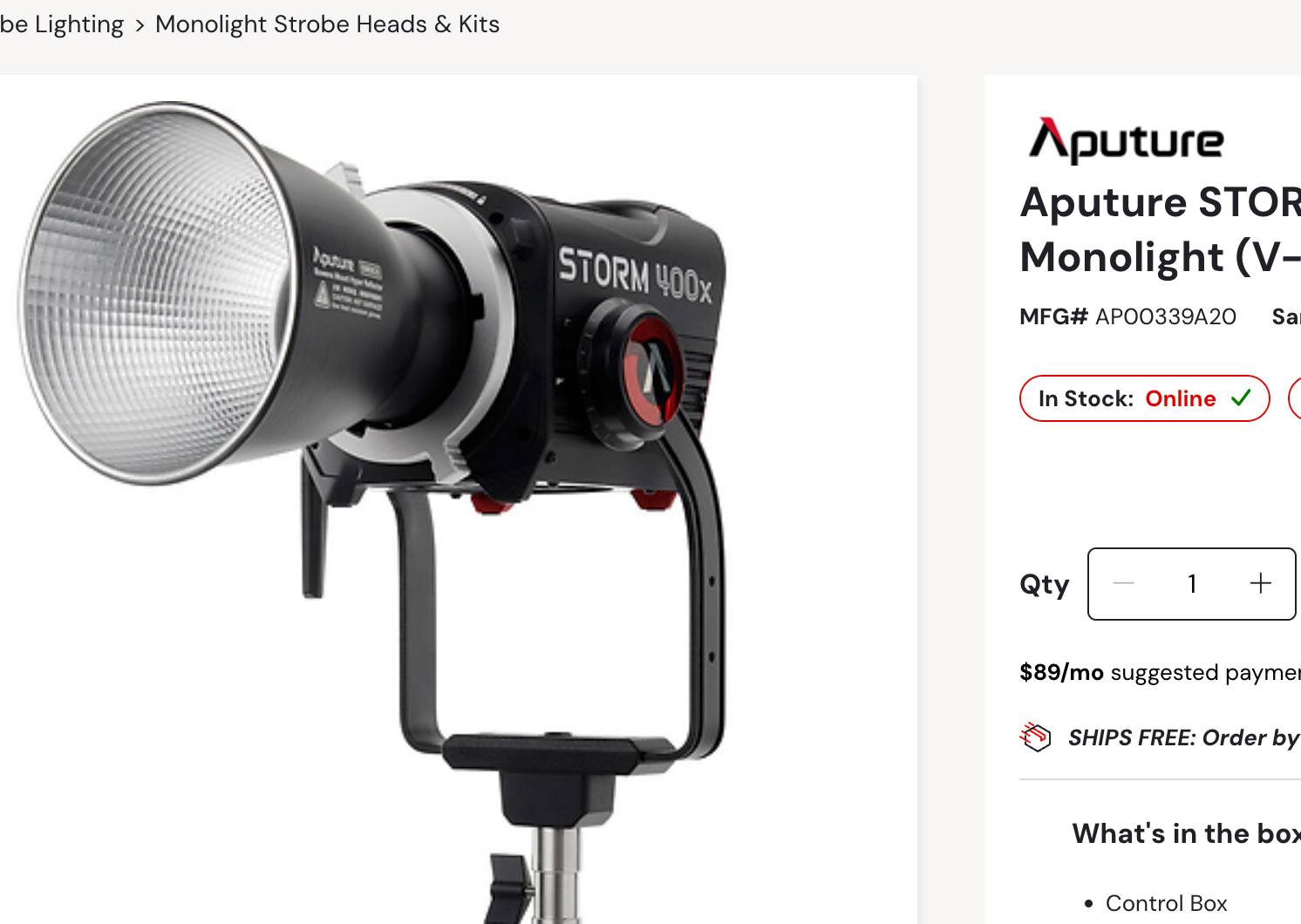 When will Aputure 400x be available at B&H or Adorama?
