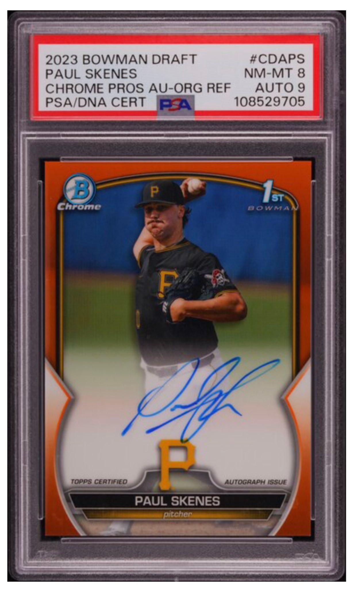 Selling Bowman Chrome True Orange Auto card