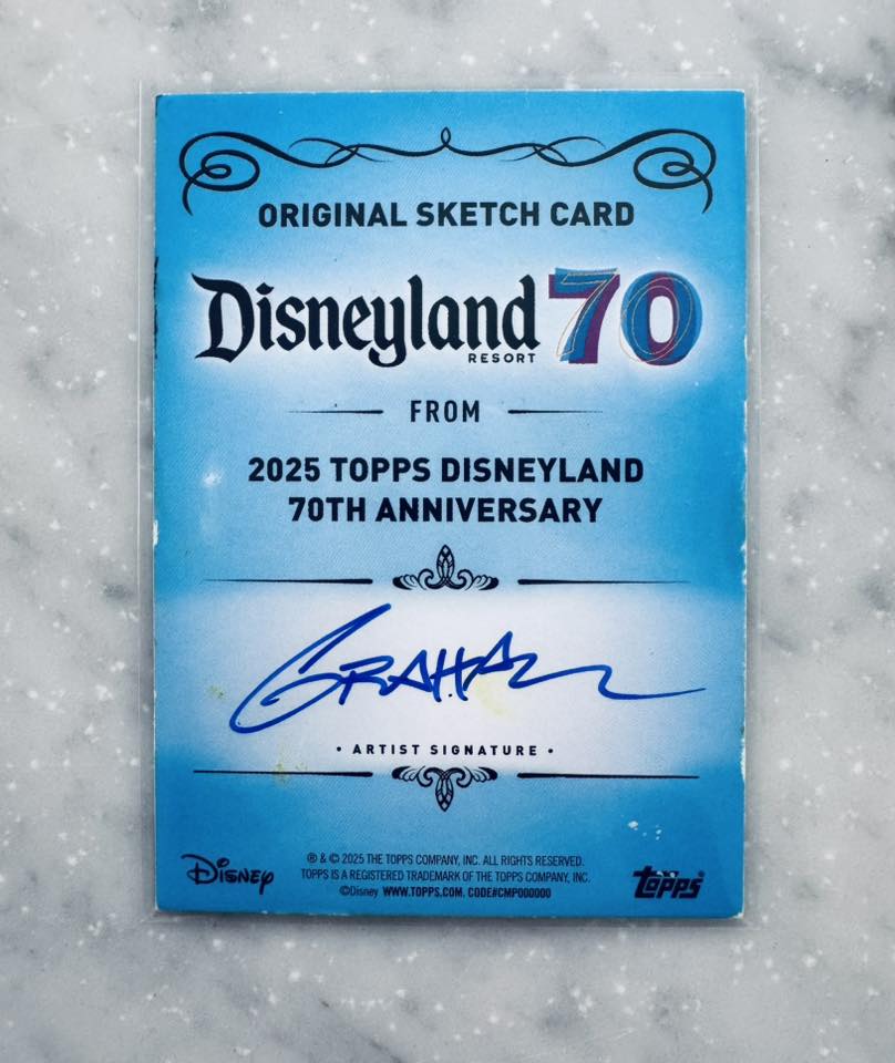 Disneyland 70th anniversary sketch card by Kevin Graham