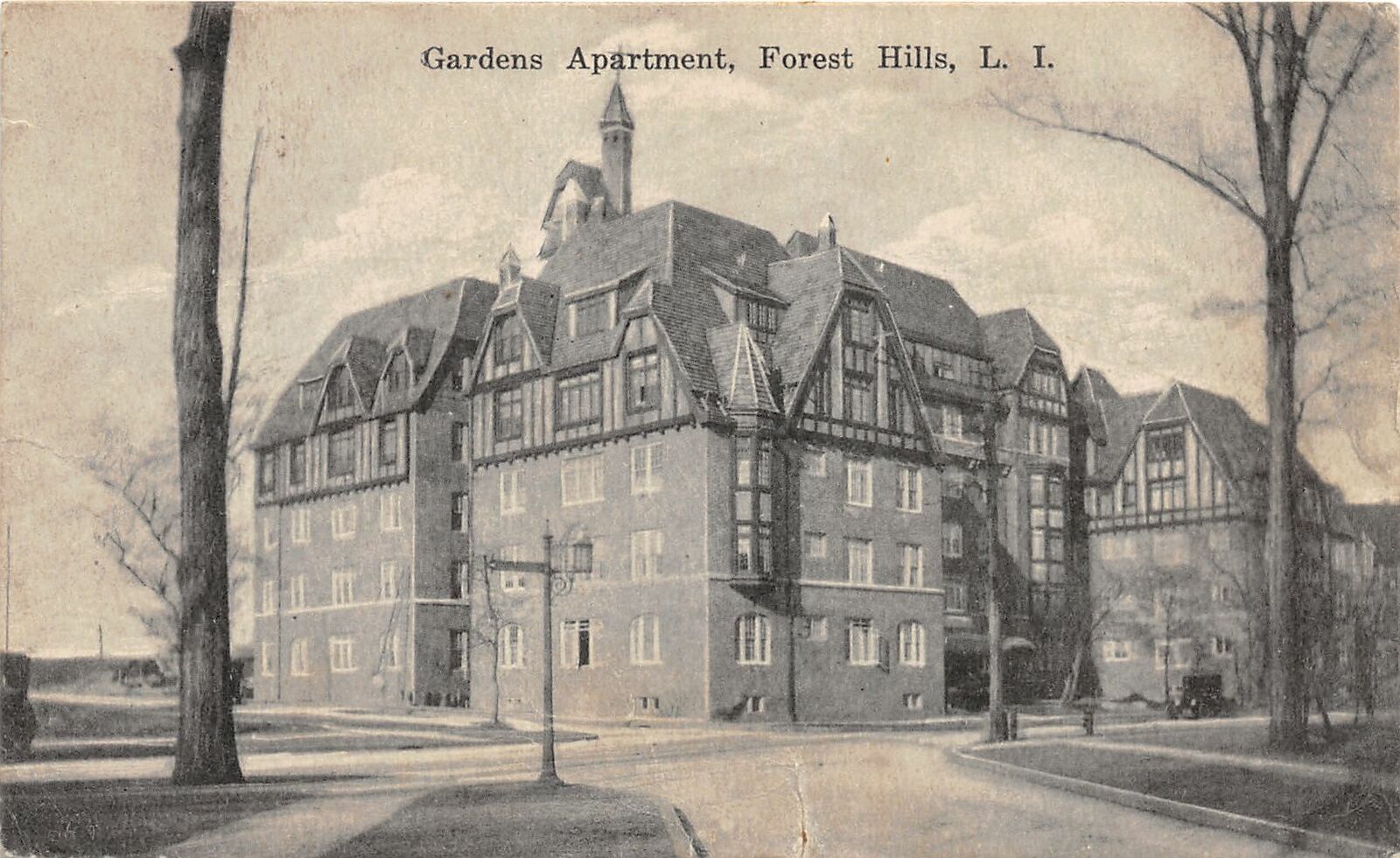 Forest Hills Gardens postcard and Tudor masterpiece history