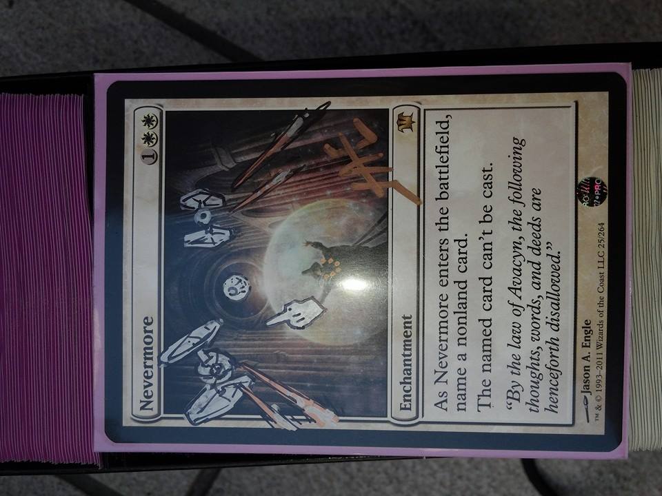 Jason Engle signs Chatterfang and Mondrak cards