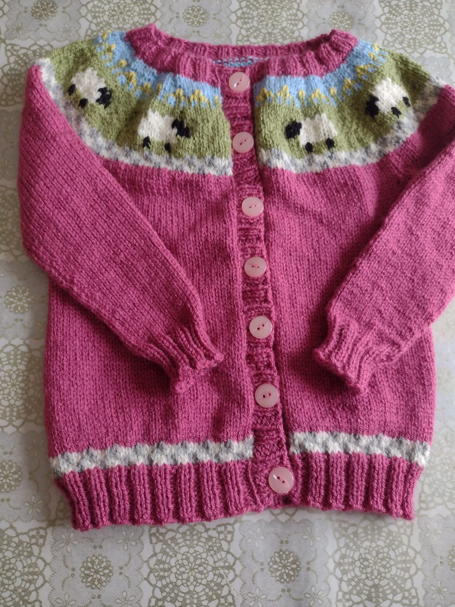Sheep yoke cardigan knitting pattern adaptation