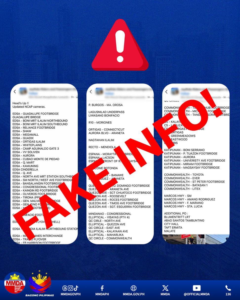 MMDA - Fake Info Alert! Walang opisyal na inilalabas ang... | Facebook