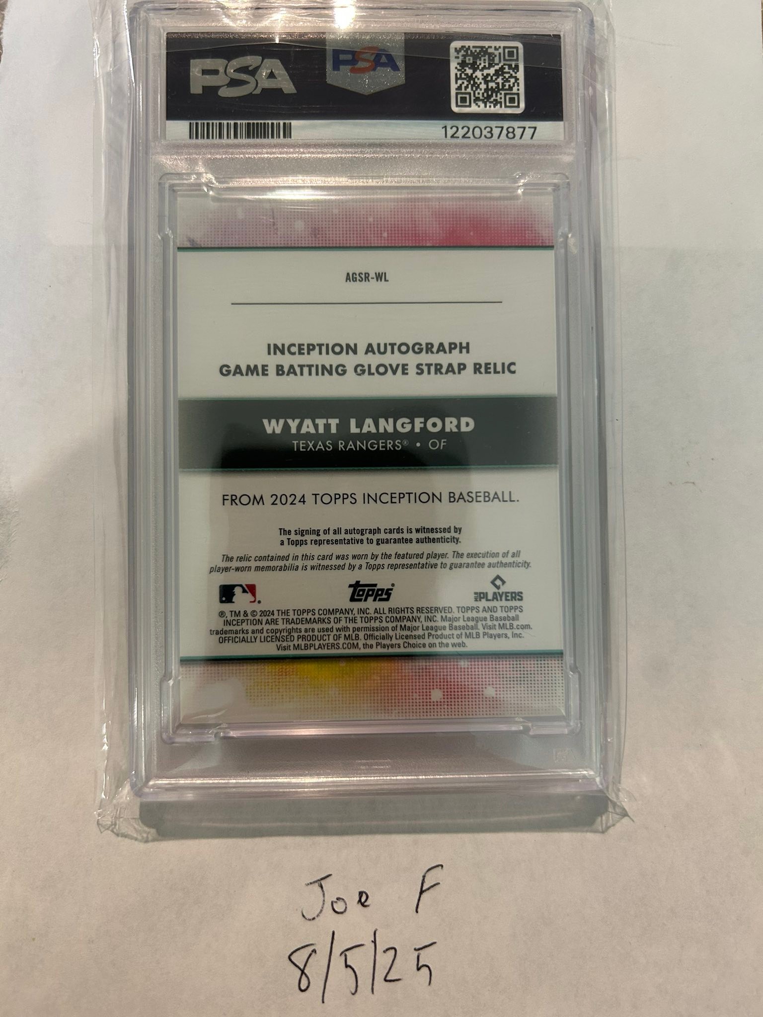 NUKE FOR SALE… 2024 Inception Wyatt Langford RPA Batting Glove 