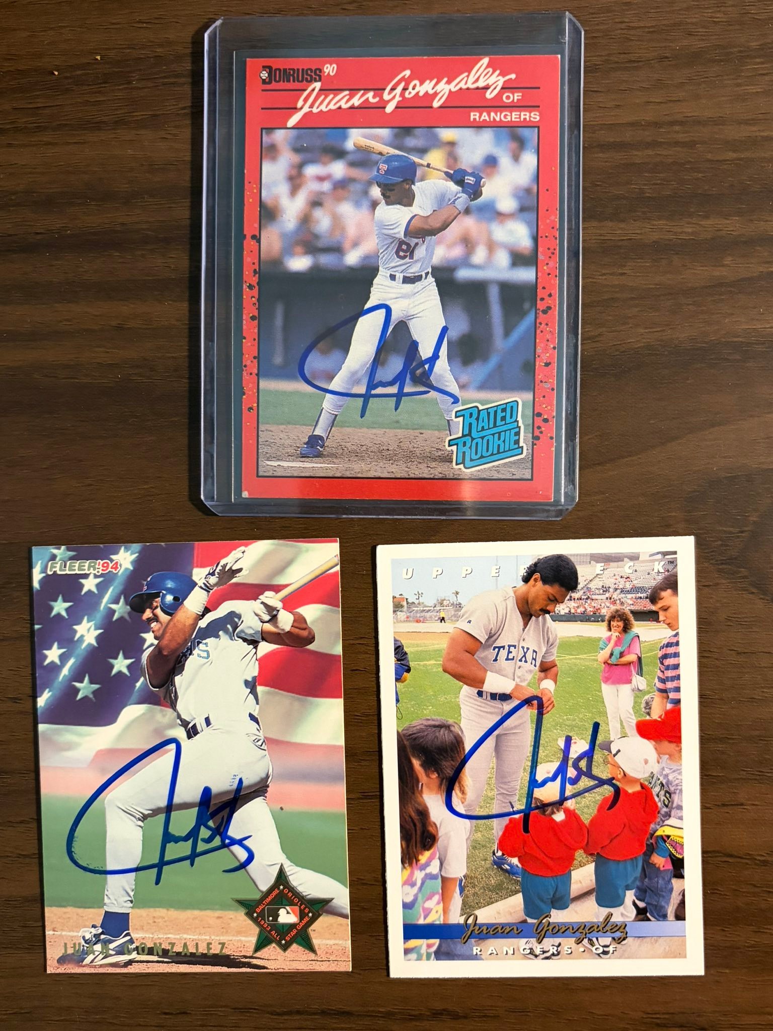 Juan Gonzalez autographed sports card received after 6 years