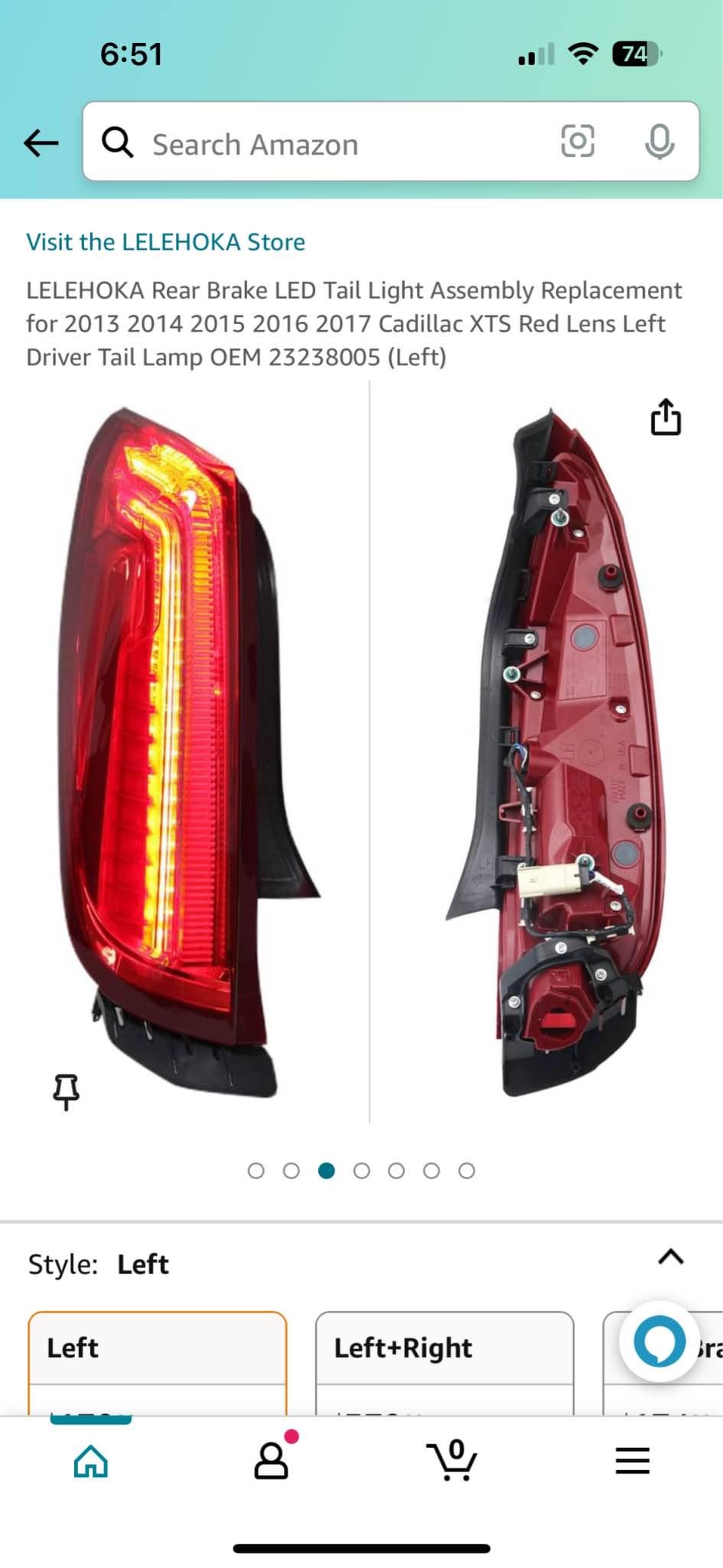 LELEHOKA Rear Brake Tail Light Assembly Replacement for 2013 2014 2015 2016 2017 Cadillac XTS, Red Lens Passenger Right and Left Driver Side LED Tail Lamp OEM#23238005 23238006