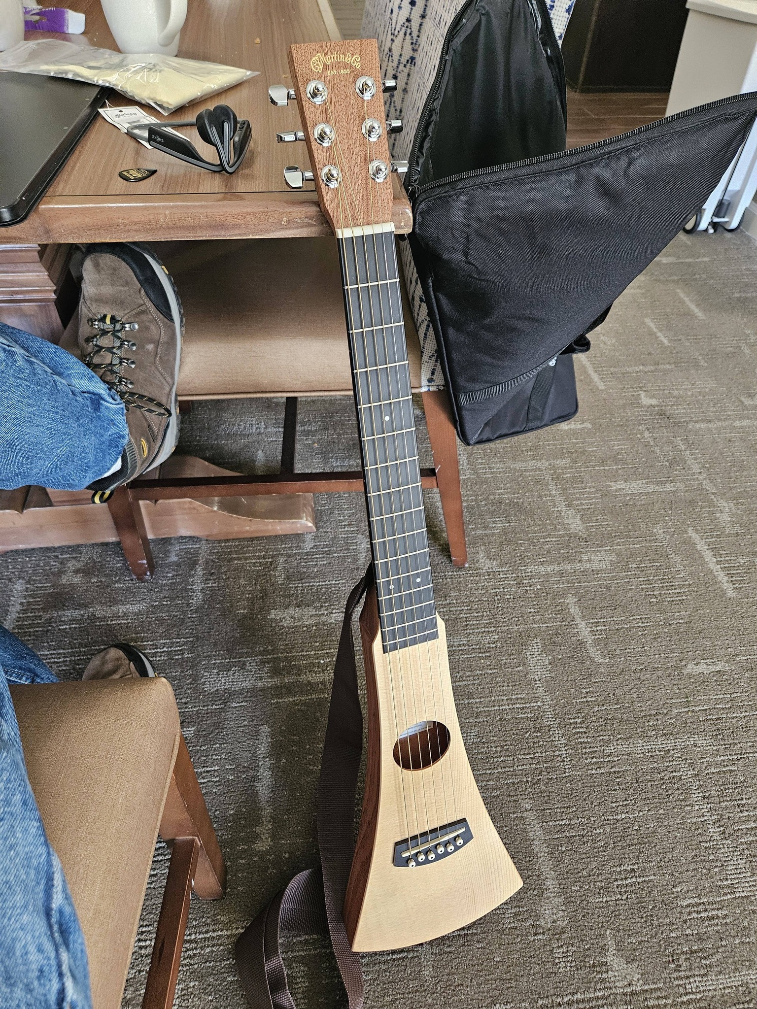 backpacking mini guitar Little Martin LXK2 Acoustic with Gig Bag, Koa and Sitka Spruce HPL Construction, Modified 0-14 Fret, Modified Low Oval Neck Shape Dark Natural : Musical Instruments making the Ortega RGLE18FMH a perfect companion for travelling Guild Travel Spruce Mini Dreadnought