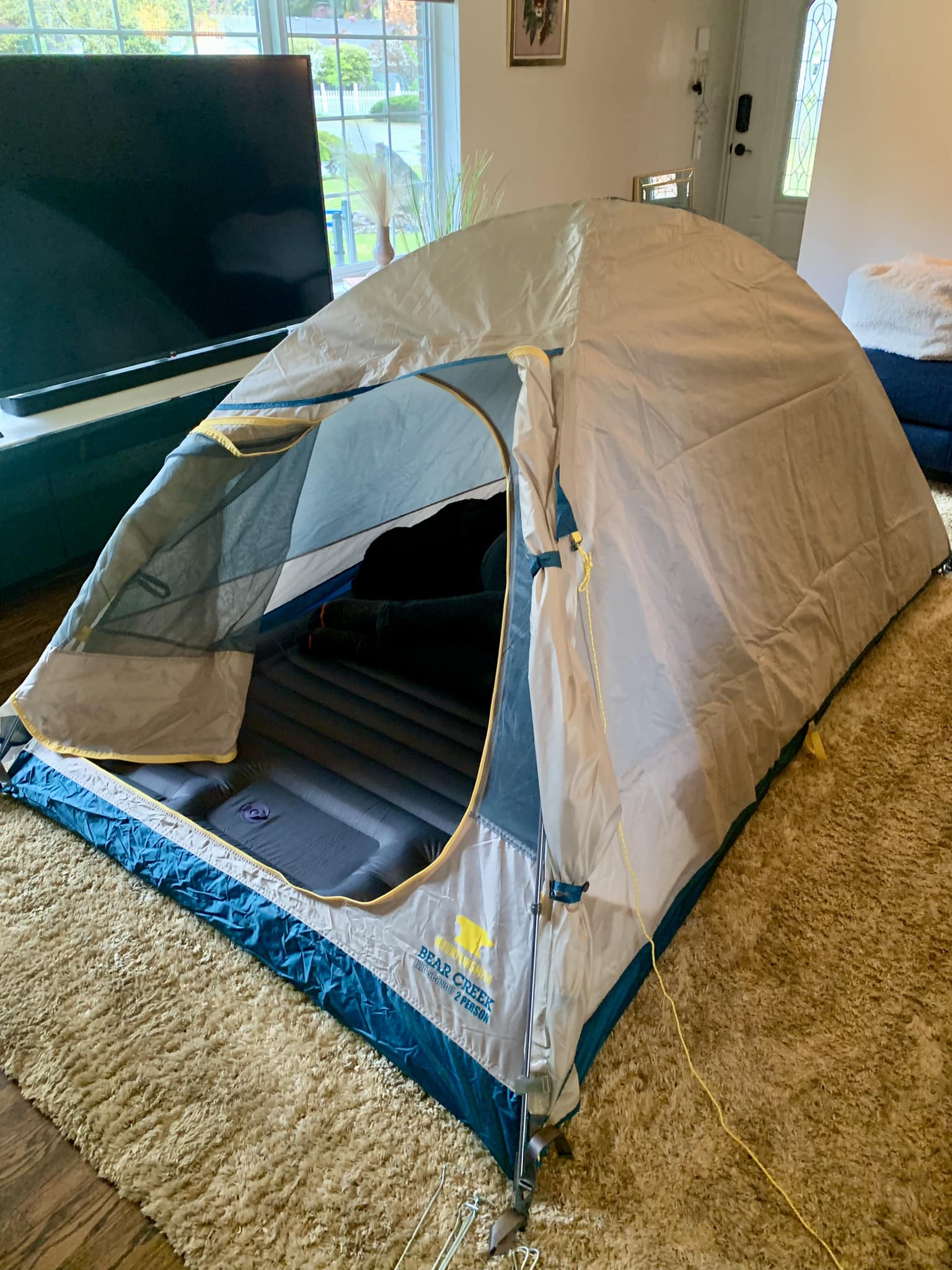 backpacking tent camping in rain 2 Person with Fly and Carrying Bag Camping In The Rain -