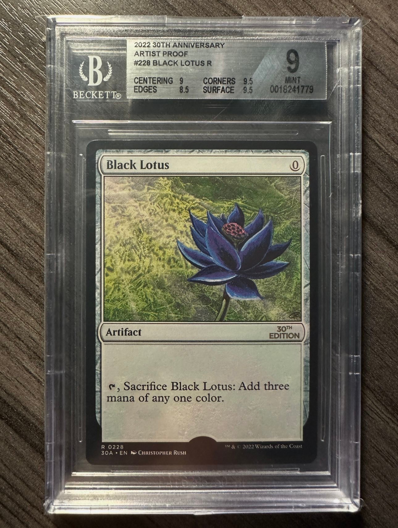 2022 MTG 30th Anniversary Modern Black Lotus Artist Proof BGS 9