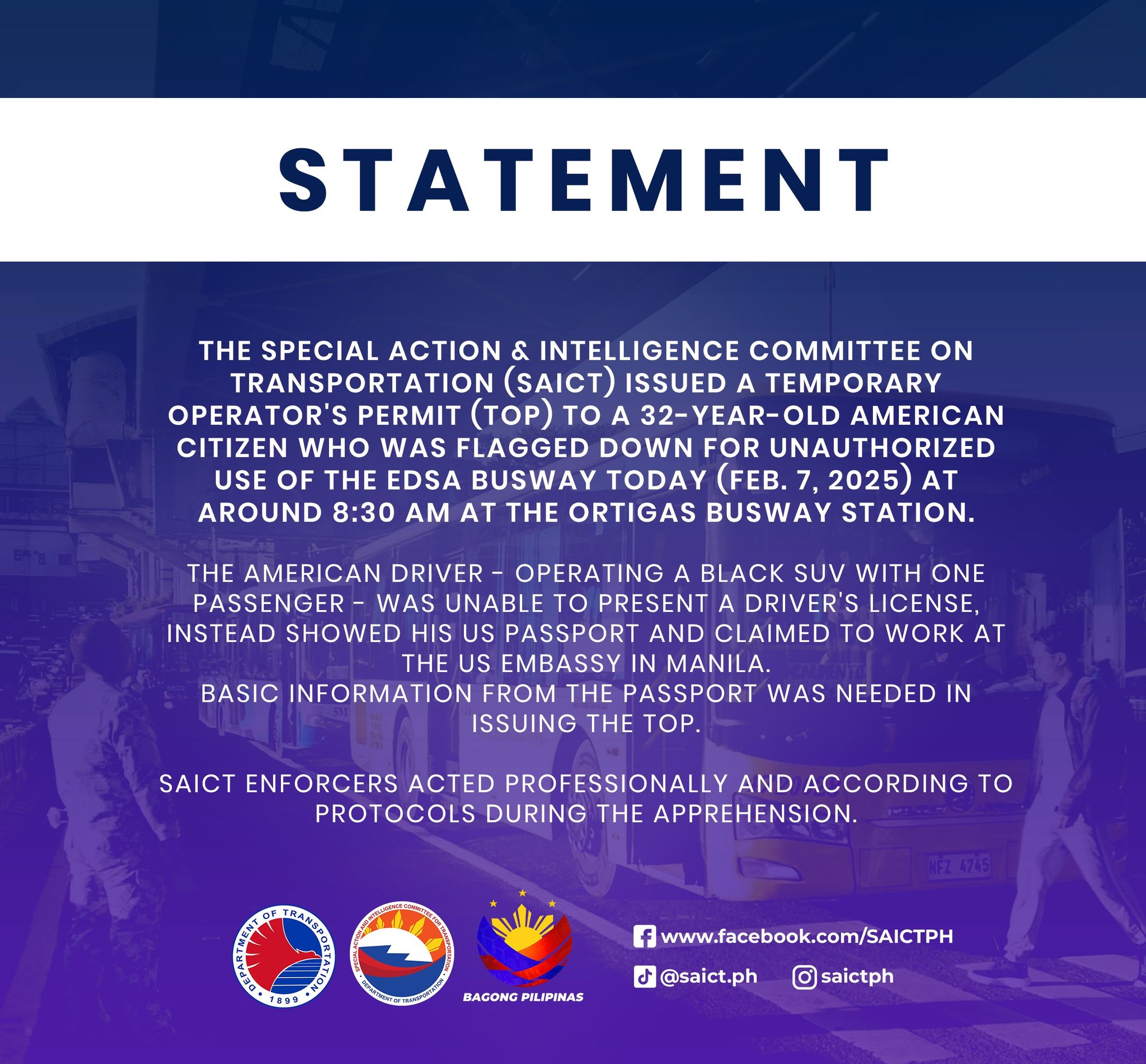 The Special Action & Intelligence Committee on Transportation (SAICT ...