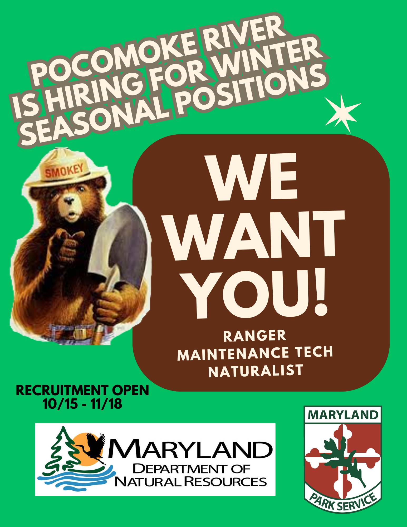 Pocomoke Events | Now hiring: Winter Seasonal Staff at Pocomoke River ...