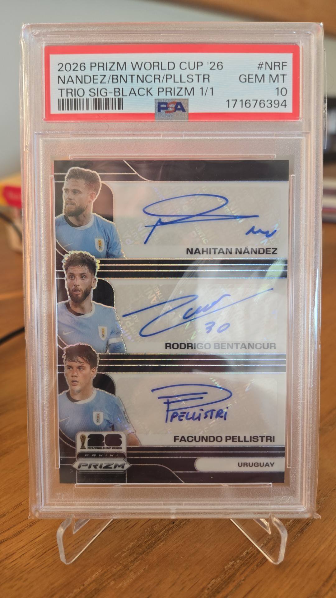 2026 Panini Prizm Triple Auto 1/1 Card: Pellestri, Bentacur