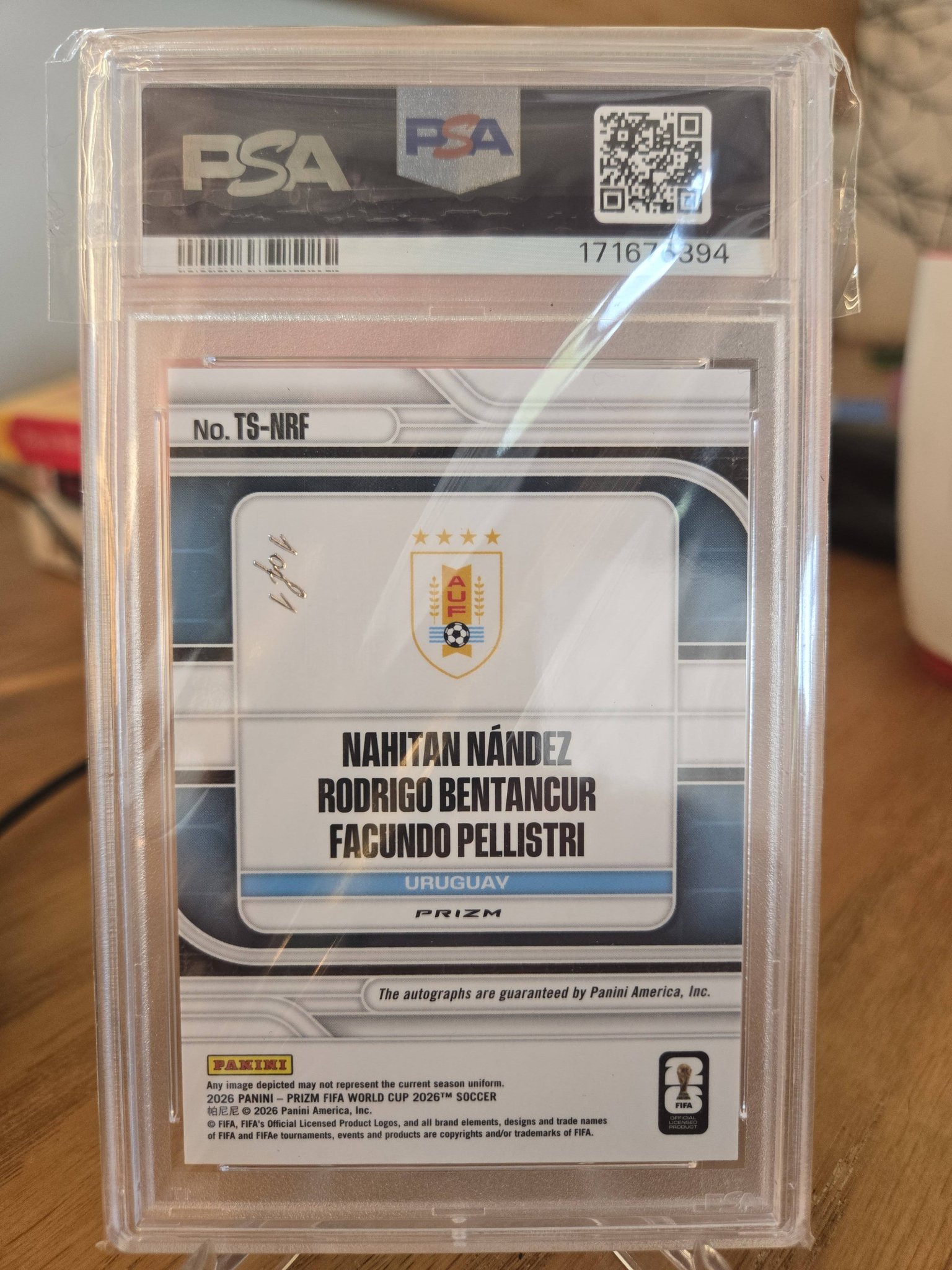 2026 Panini Prizm Triple Auto 1/1 Card: Pellestri, Bentacur