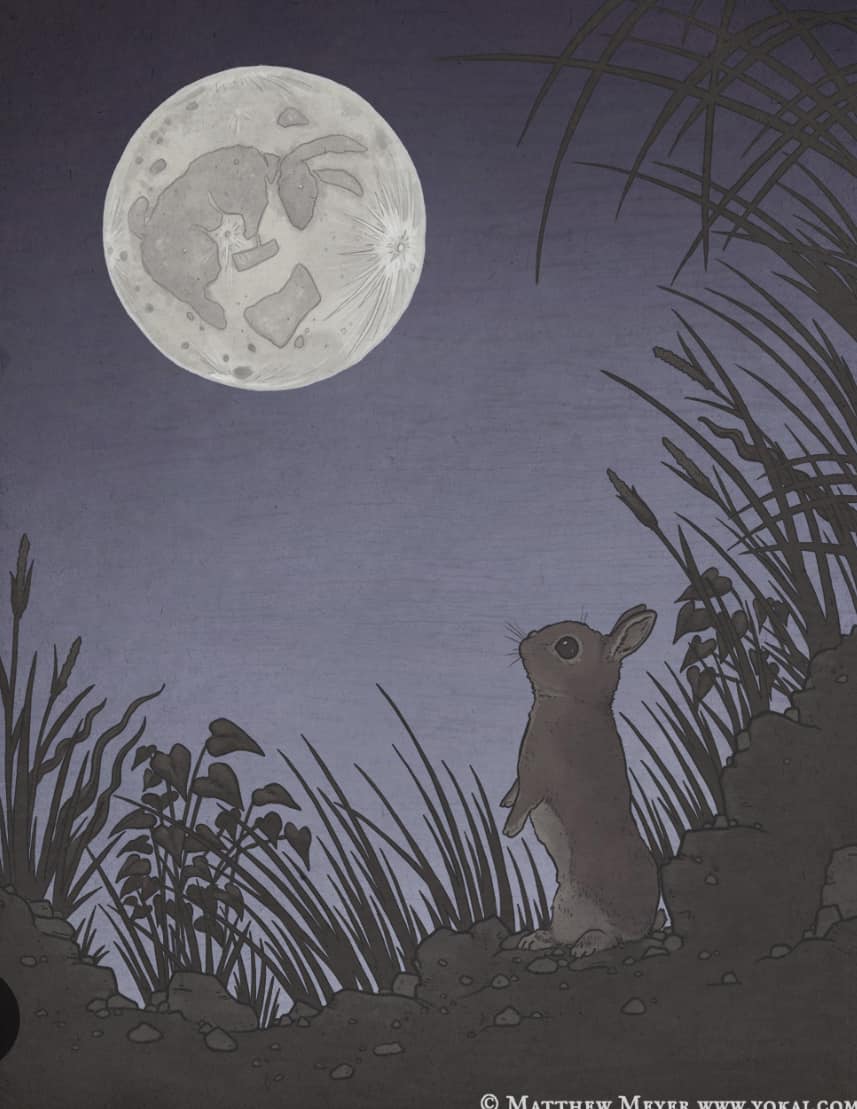Rabbit image on the moon in Japanese culture