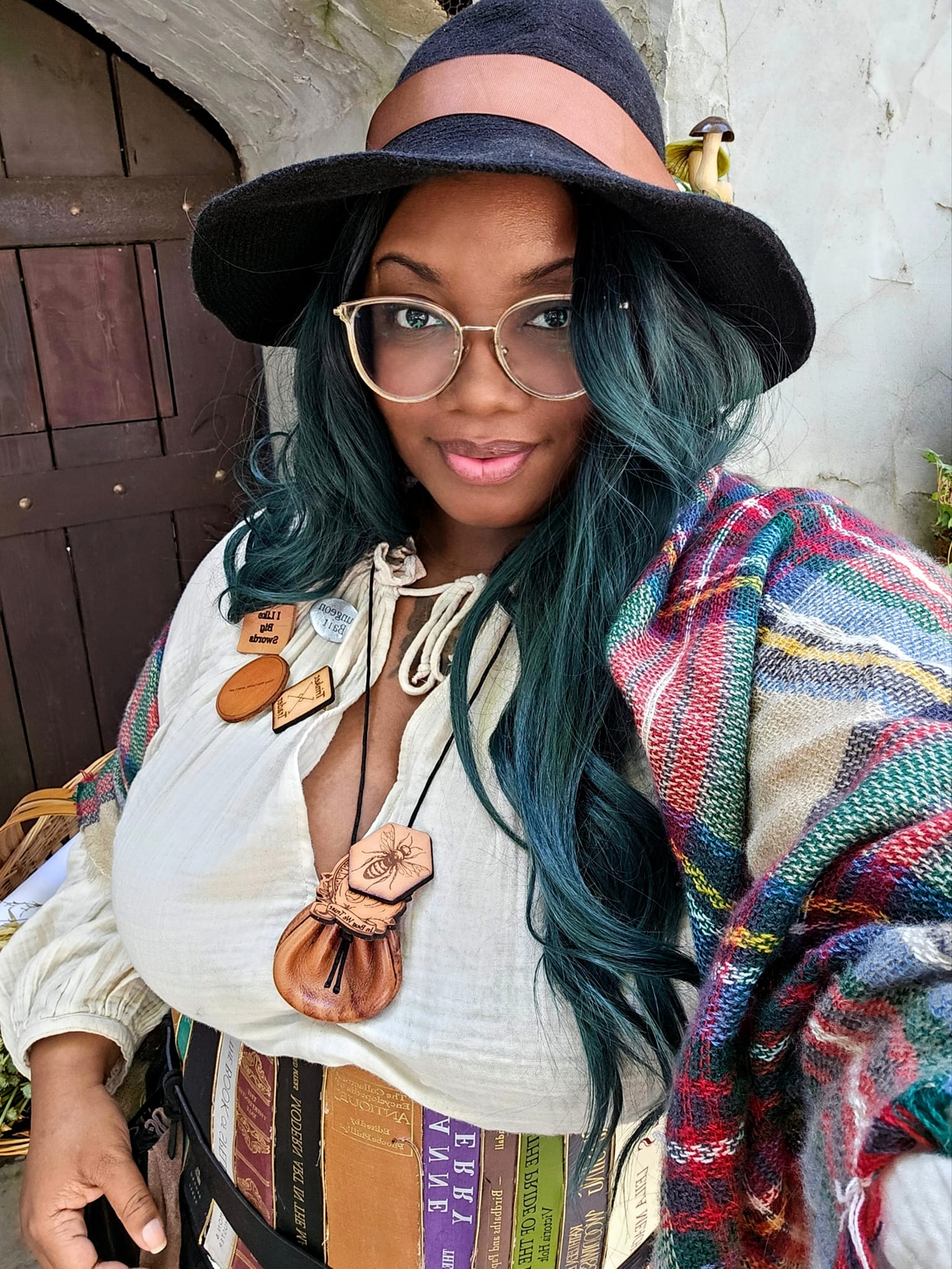 Cottage witch corset made from book spines