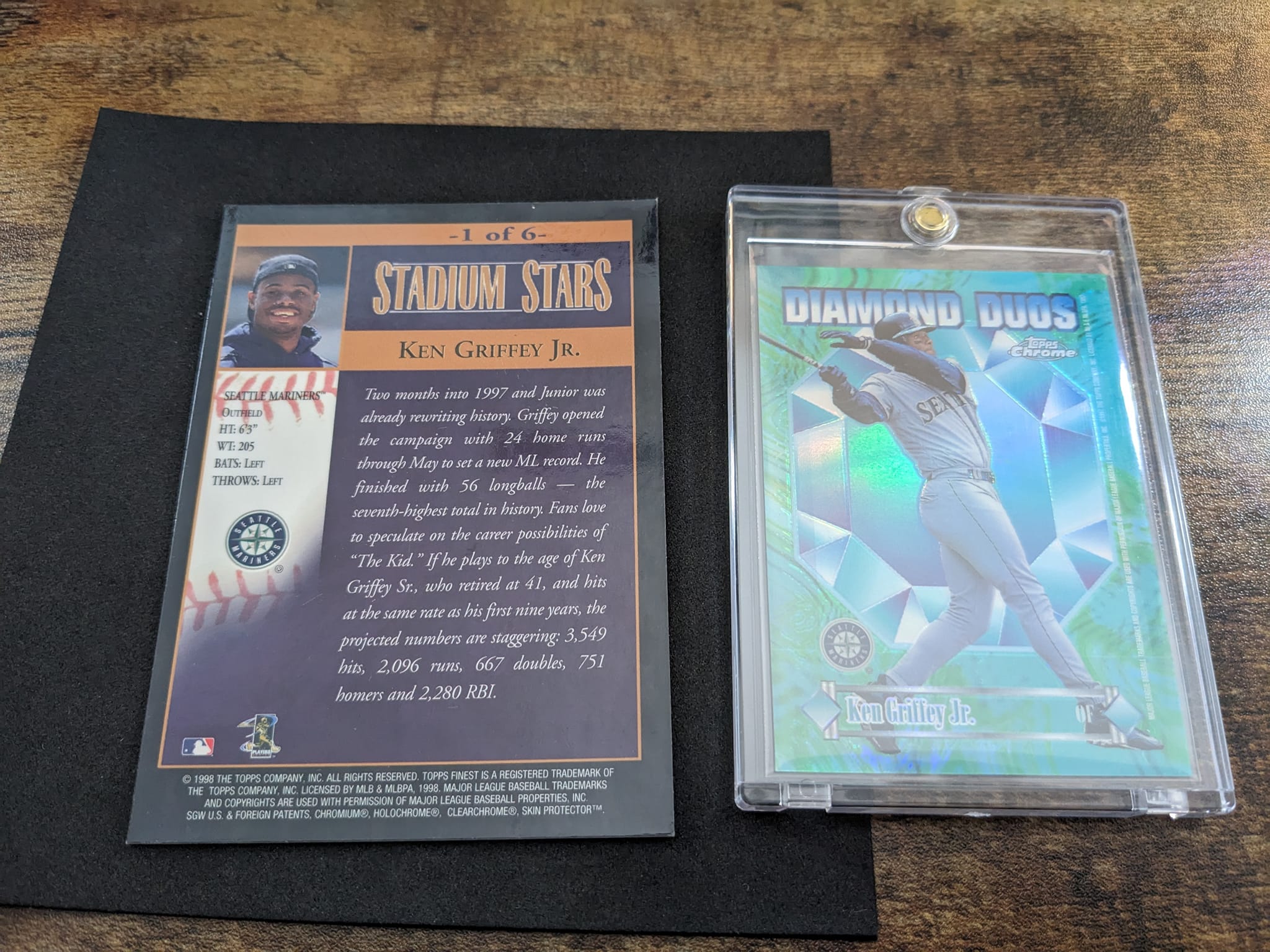 What is the 1998 Topps Finest Griffey jumbo Stadium Stars card?