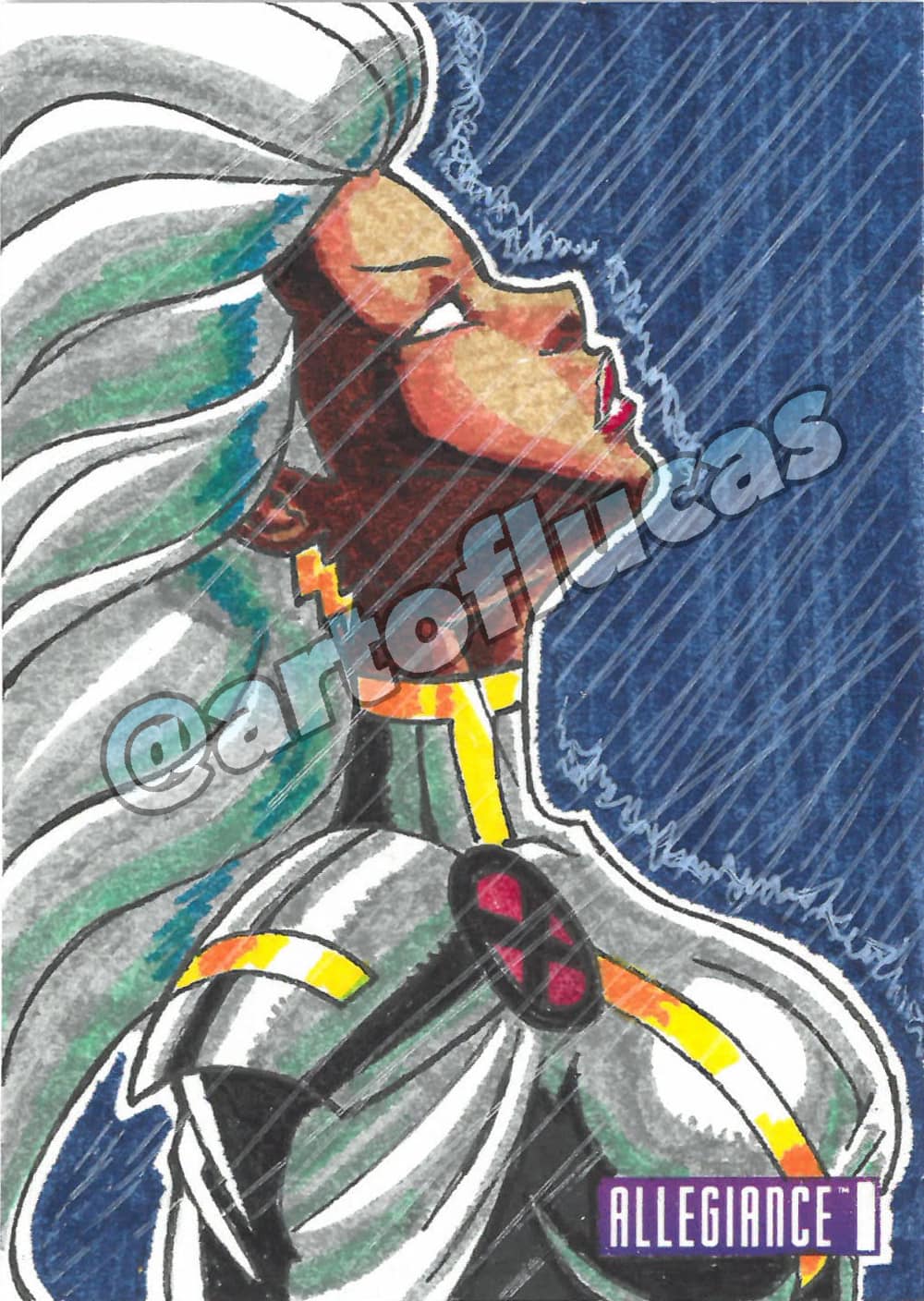 2017 Upper Deck Marvel Premier X-Men quad panel sketch card