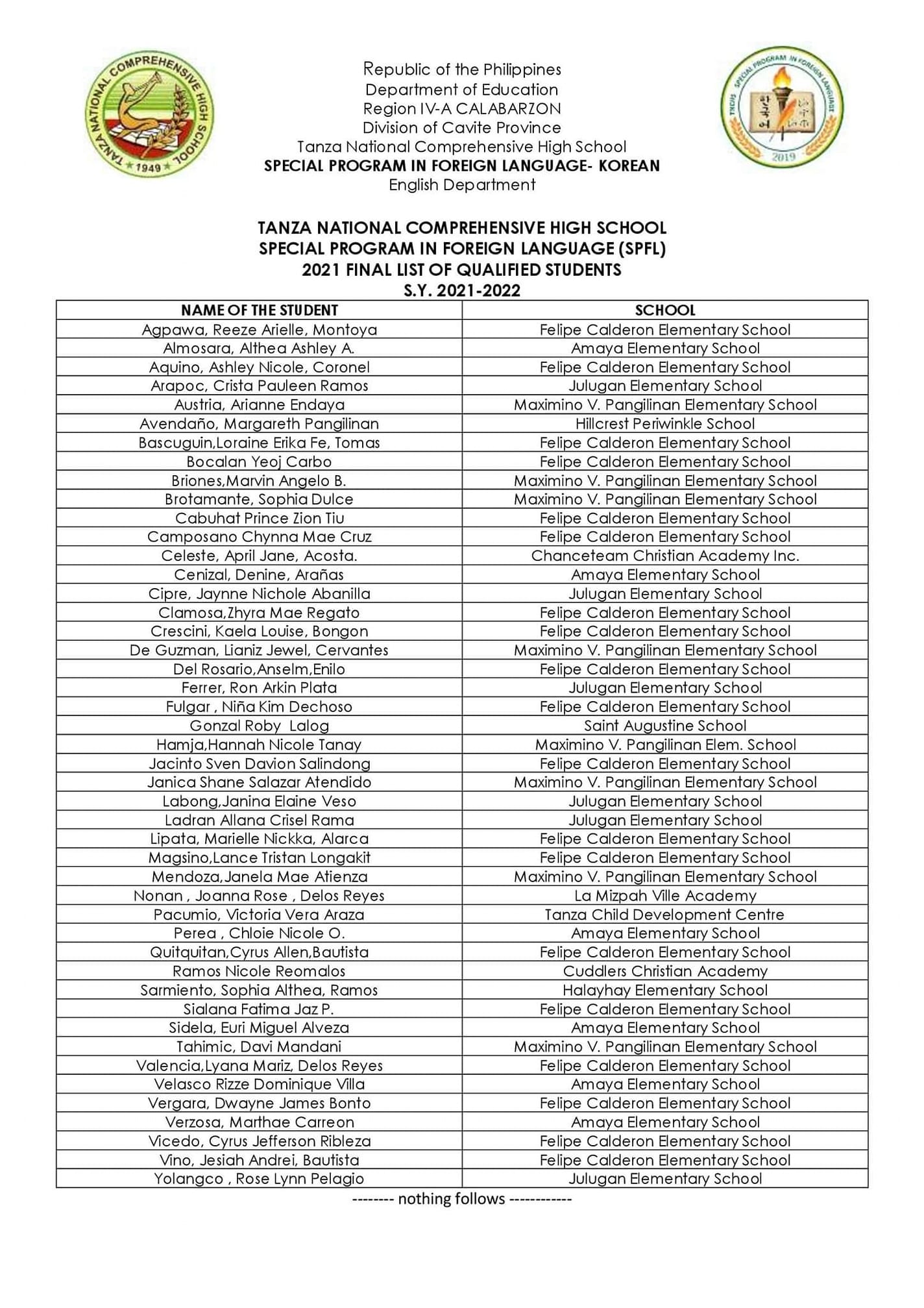 TNCHS Supreme Student Government
