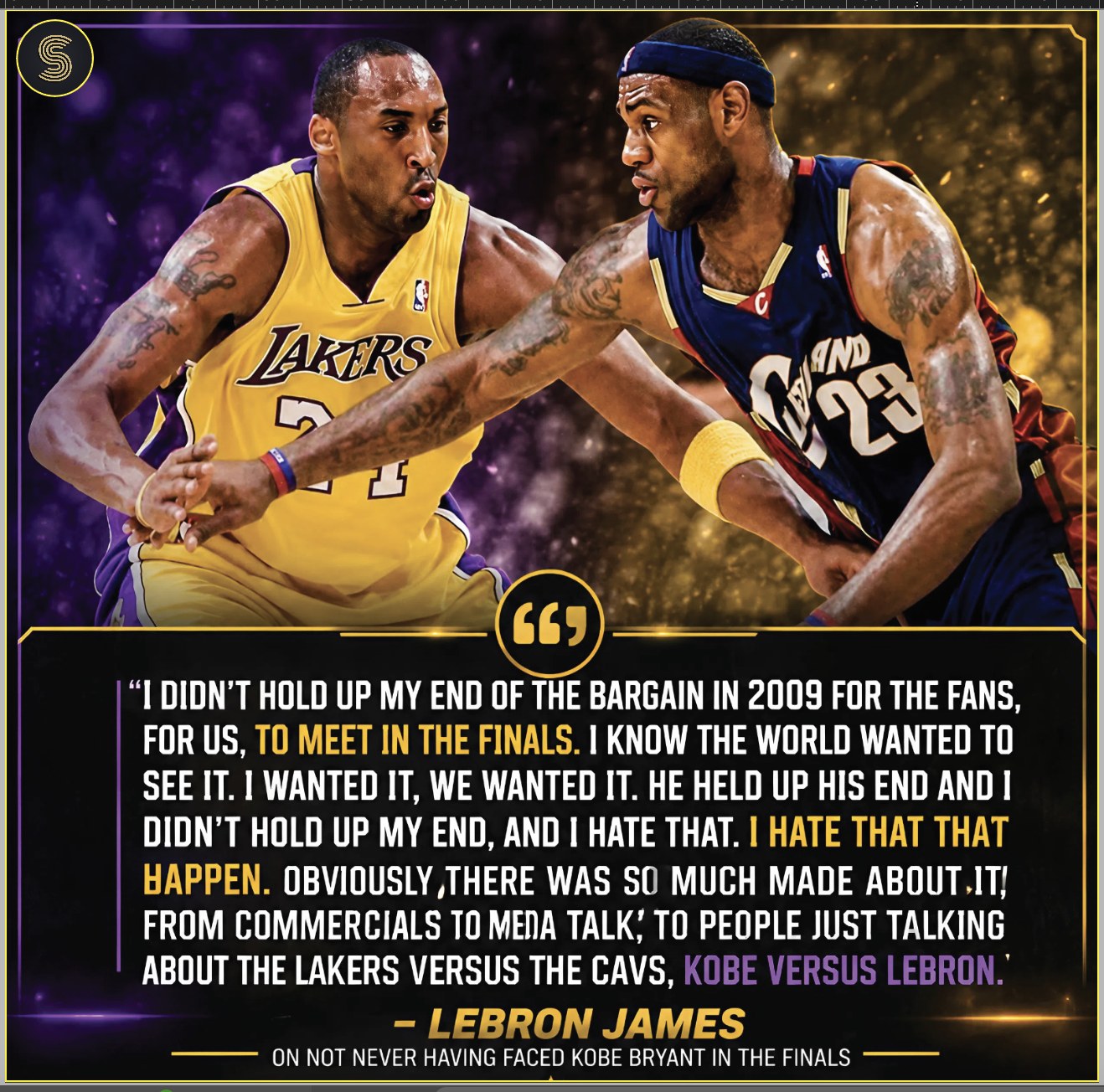 Lebron James on never having faced Kobe Bryant in The Finals 