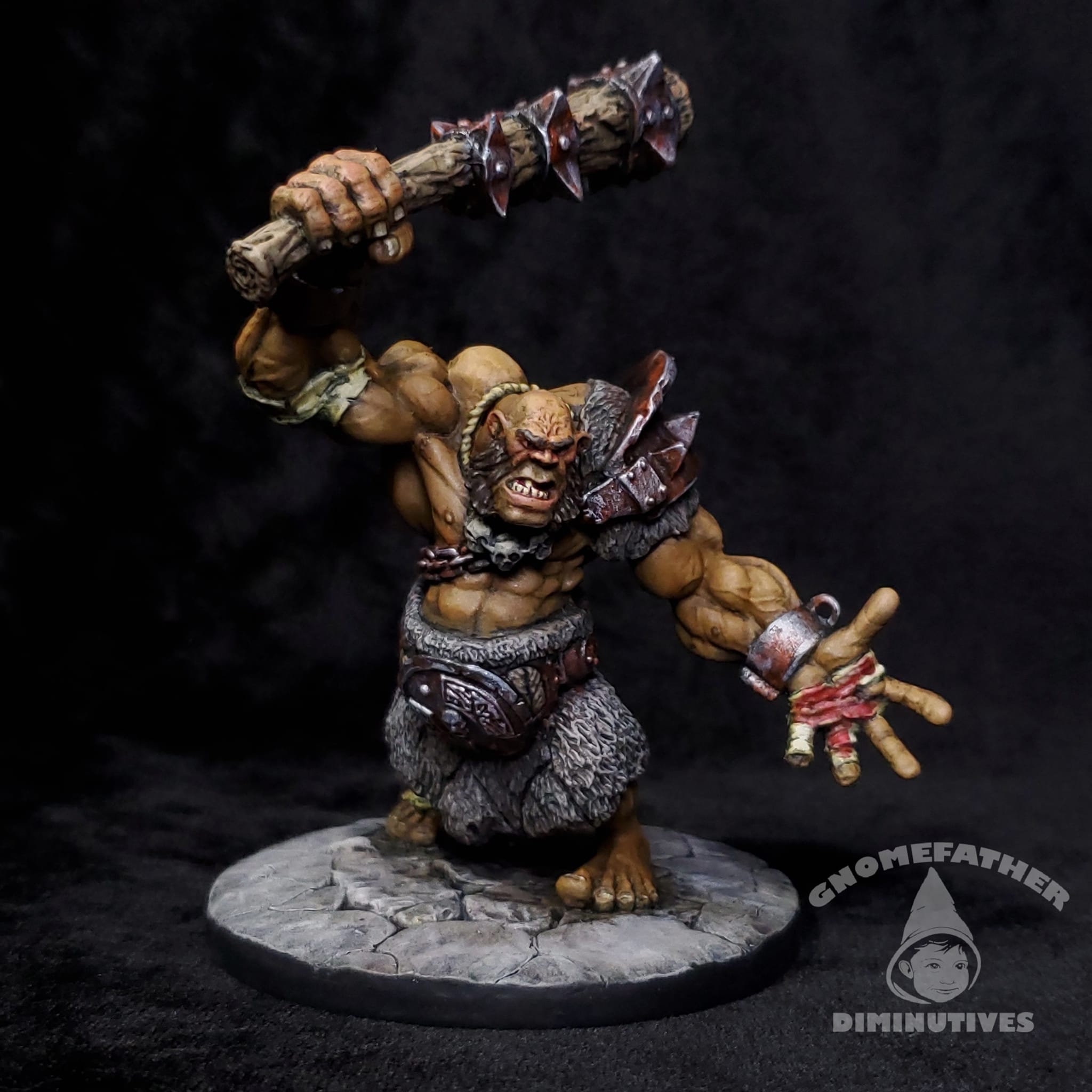 Hill giant Reaper miniature with scale comparison