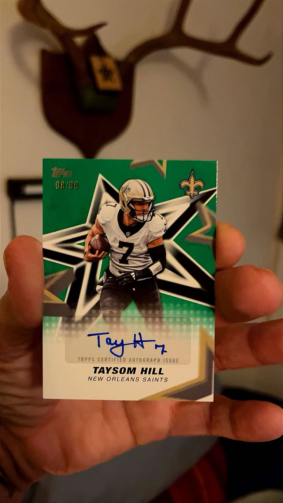 Taysom Hill autographed Topps card from blaster and mega box pulls