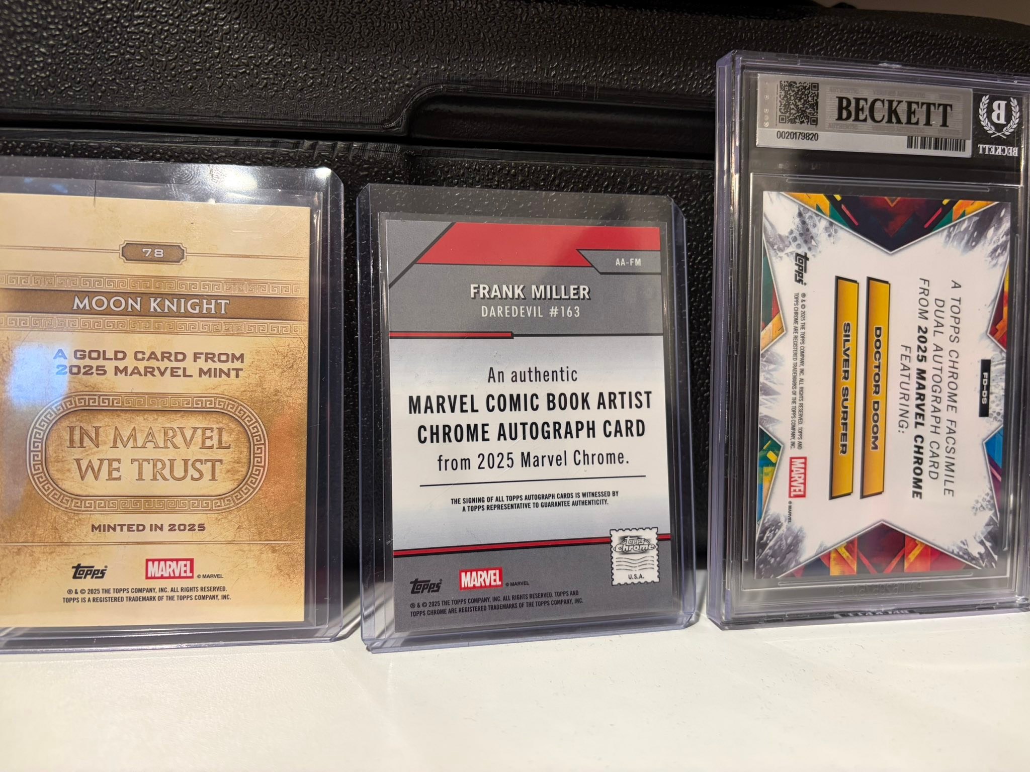 2025 Topps Chrome Marvel collectible cards with Frank Miller auto 