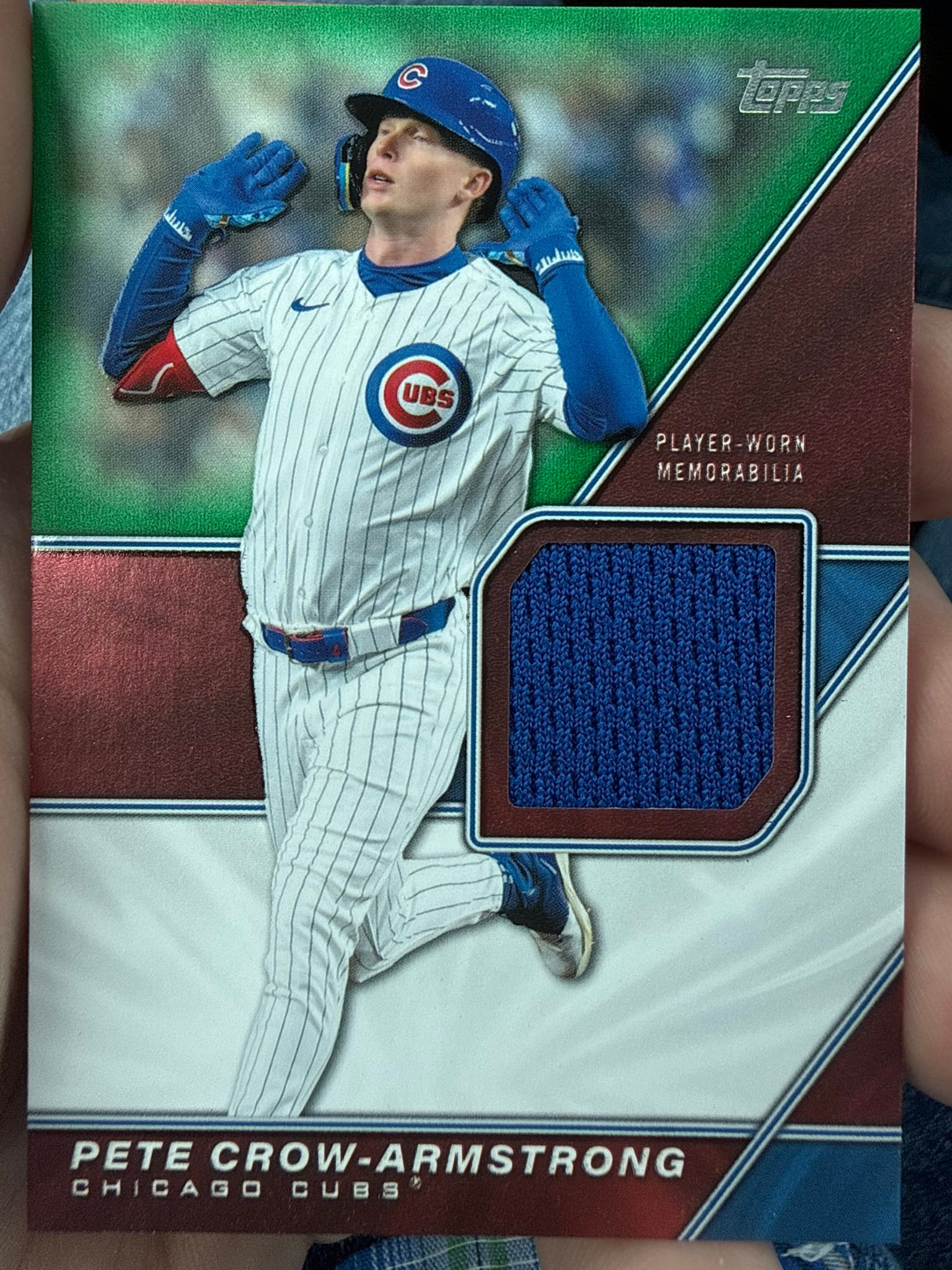 Pete Crow-Armstrong player-worn relic card pulled from Walmart 